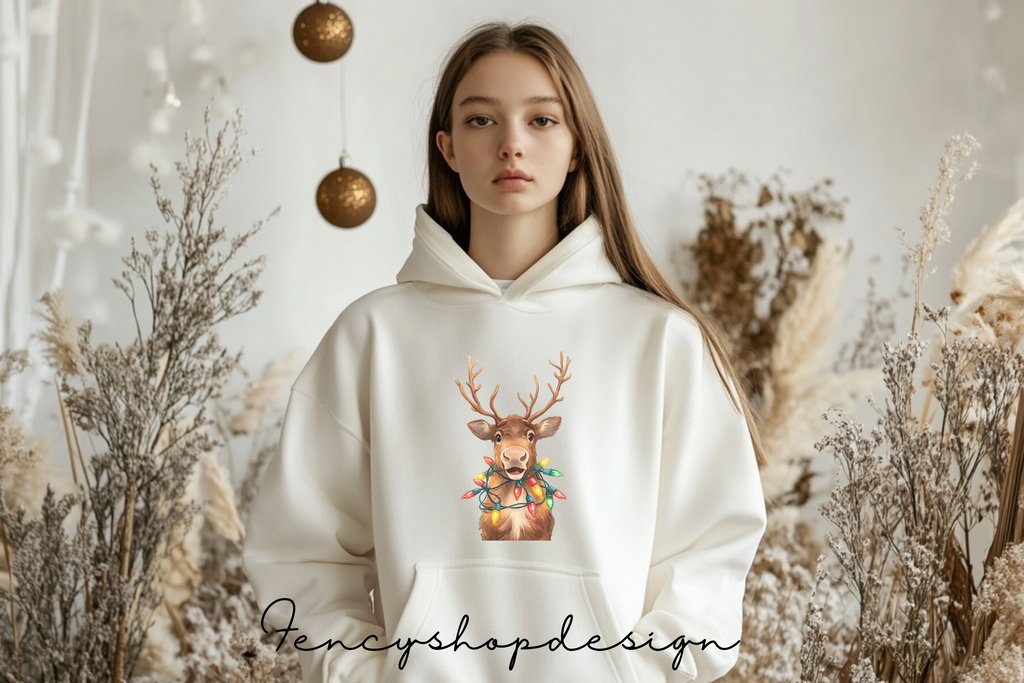 Cute Christmas Deer Clipart Bundle