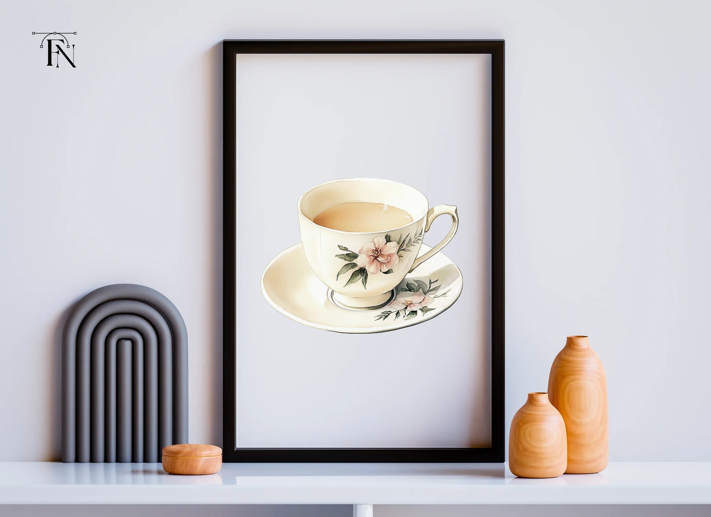 Elegant Floral Teacup Clipart Bundle