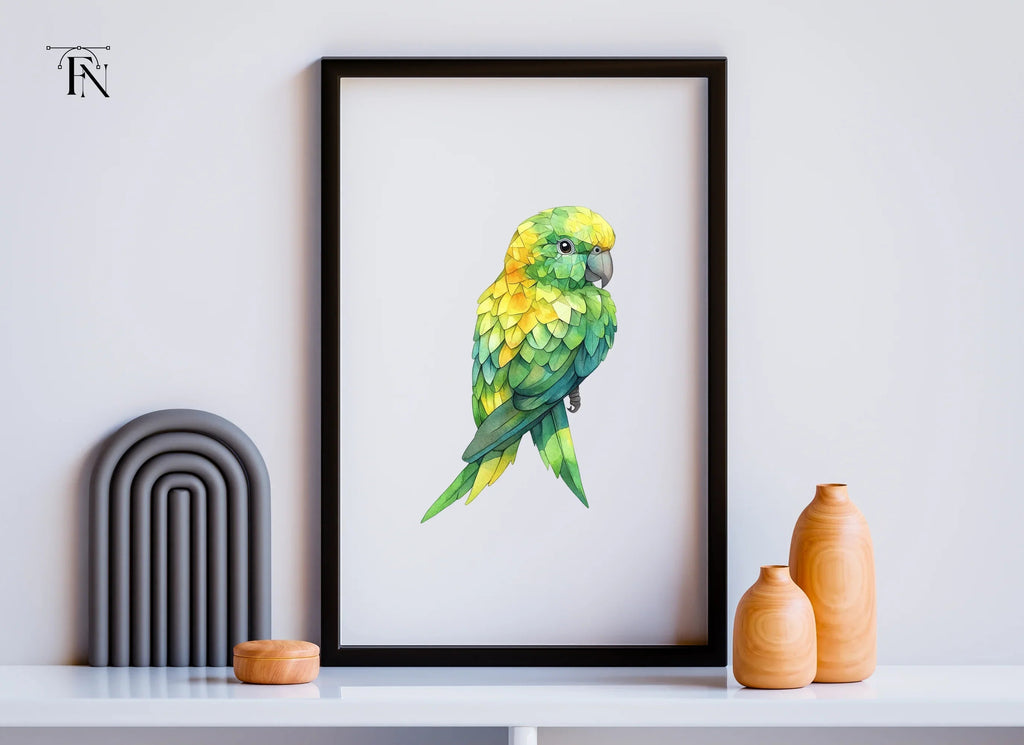 Green and Yellow Parrot Clipart Bundle