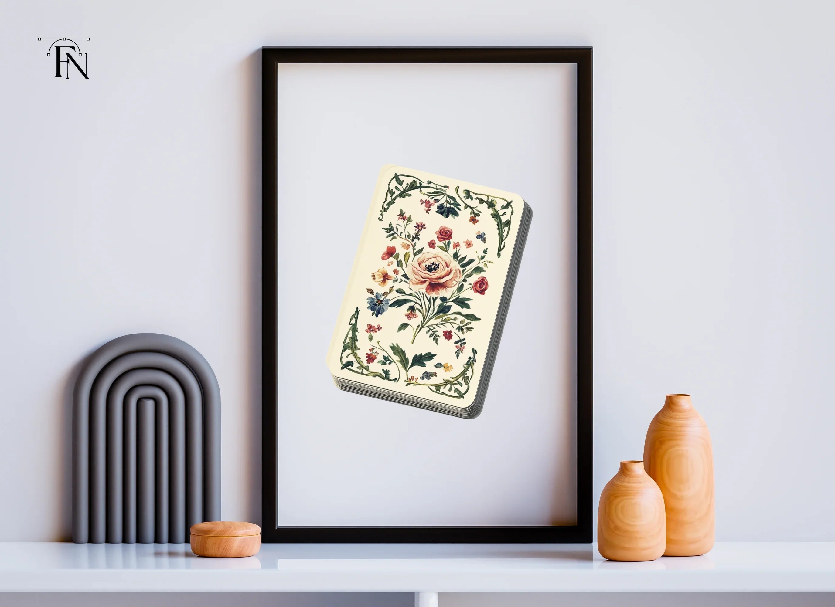Elegant Floral Playing Cards Clipart Bundle