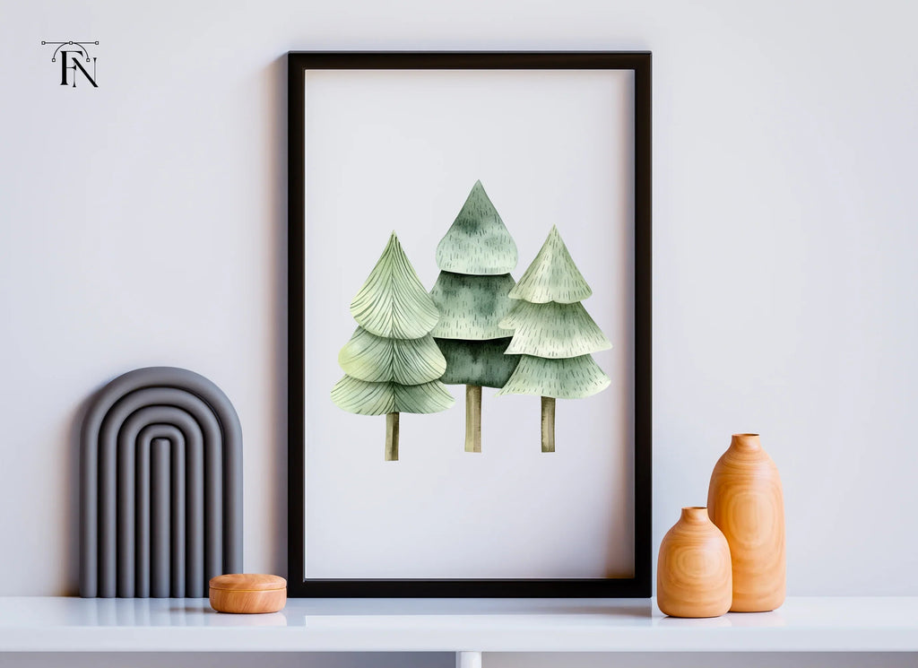 Winter Forest Pine Tree Clipart Bundle