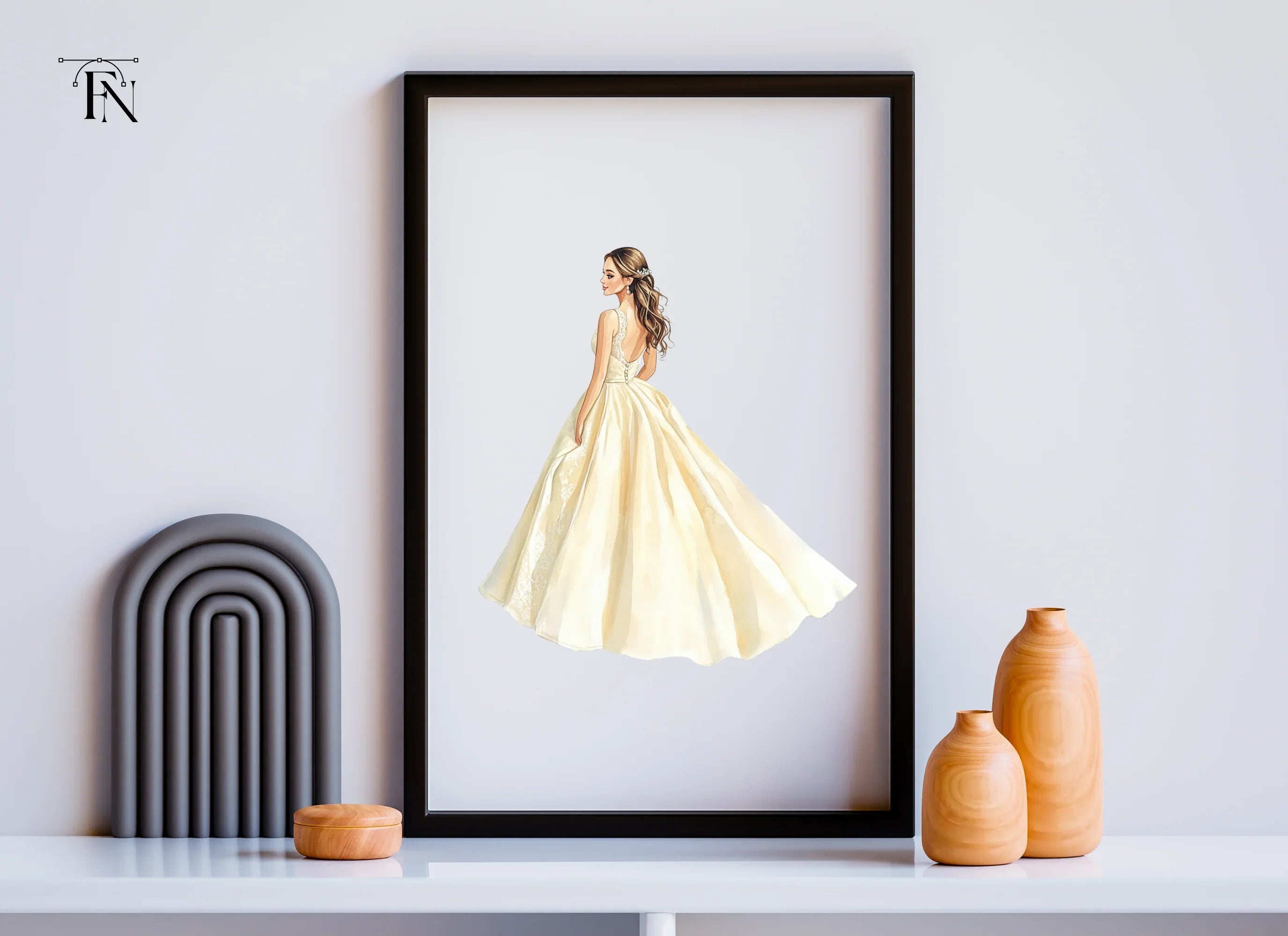Elegant Wedding Dress Clipart Bundle