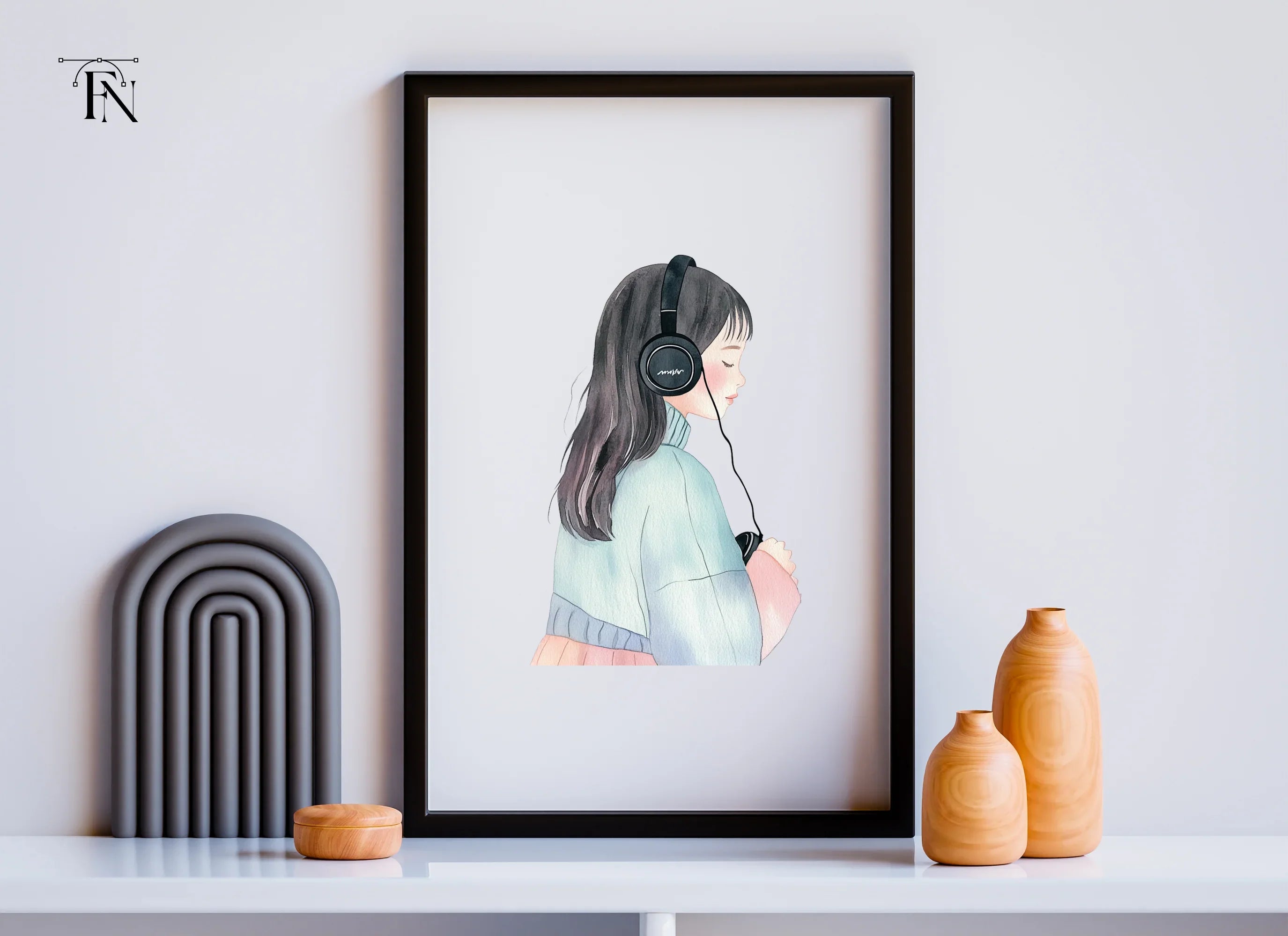 Girl Listening to Music Clipart Bundle