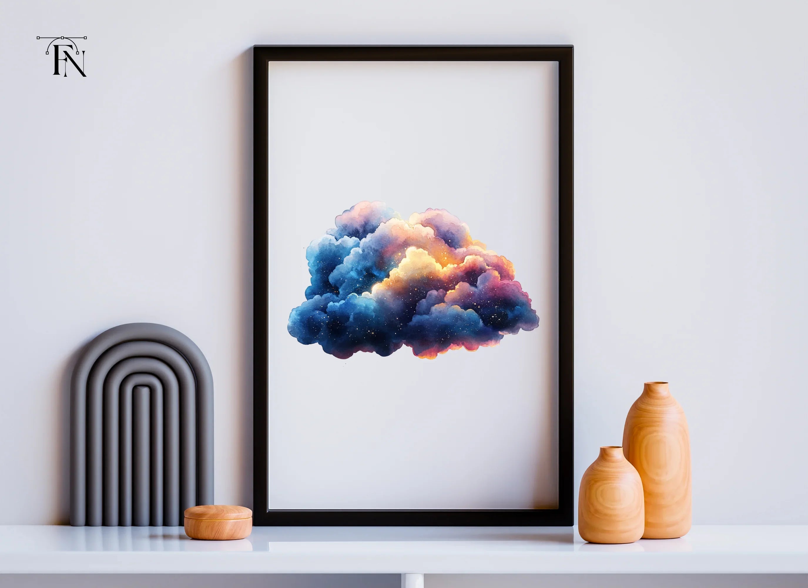 Mystical Cloud Illustration Clipart Bundle