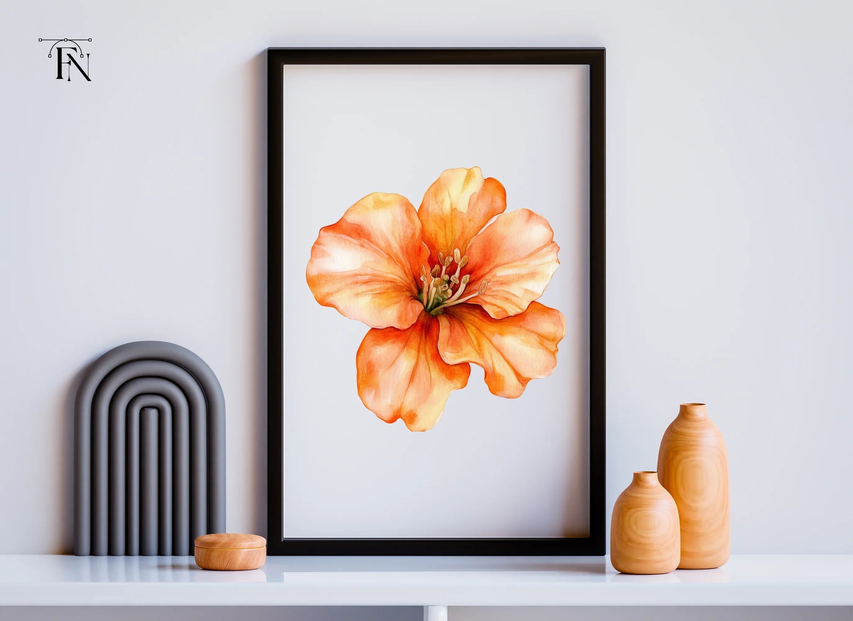 Vibrant Orange Flower Clipart Bundle