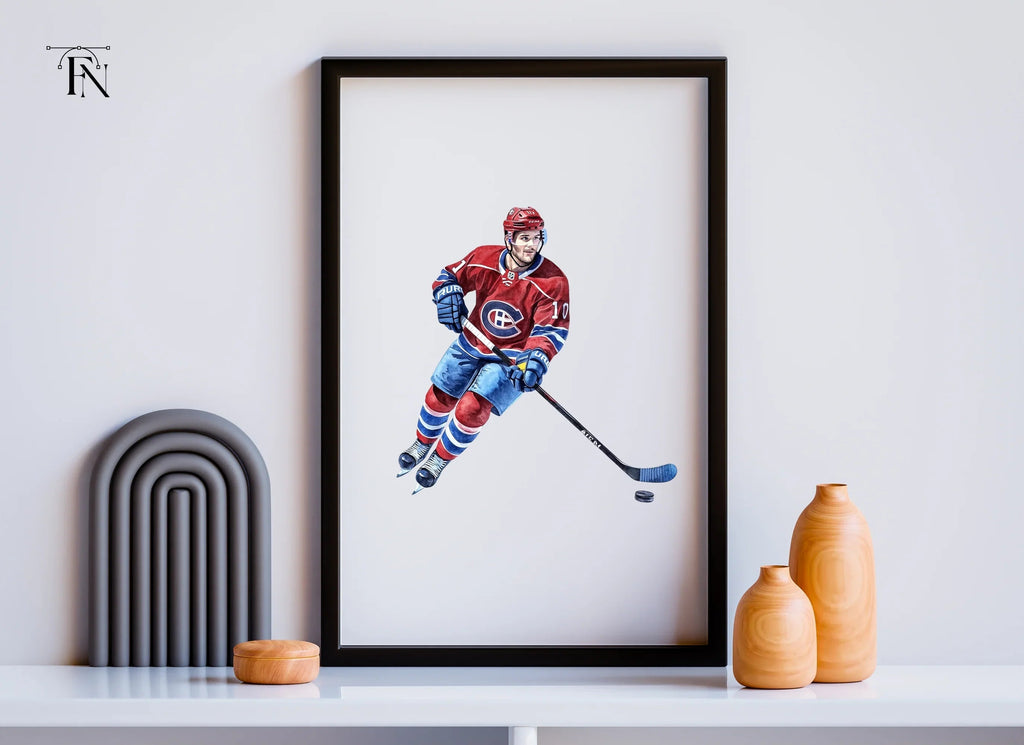 Red Hockey Team Action Clipart Bundle