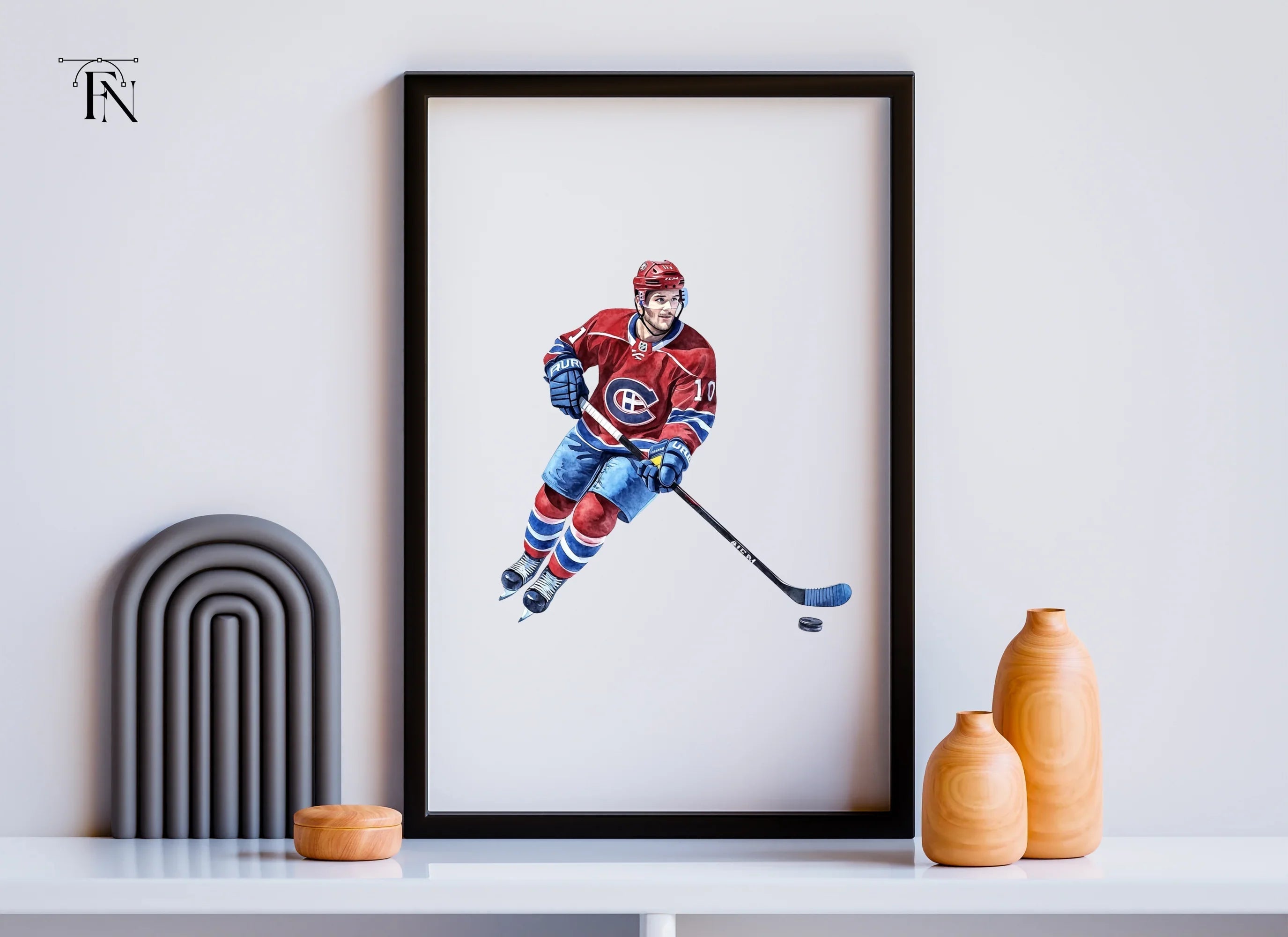 Red Hockey Team Action Clipart Bundle