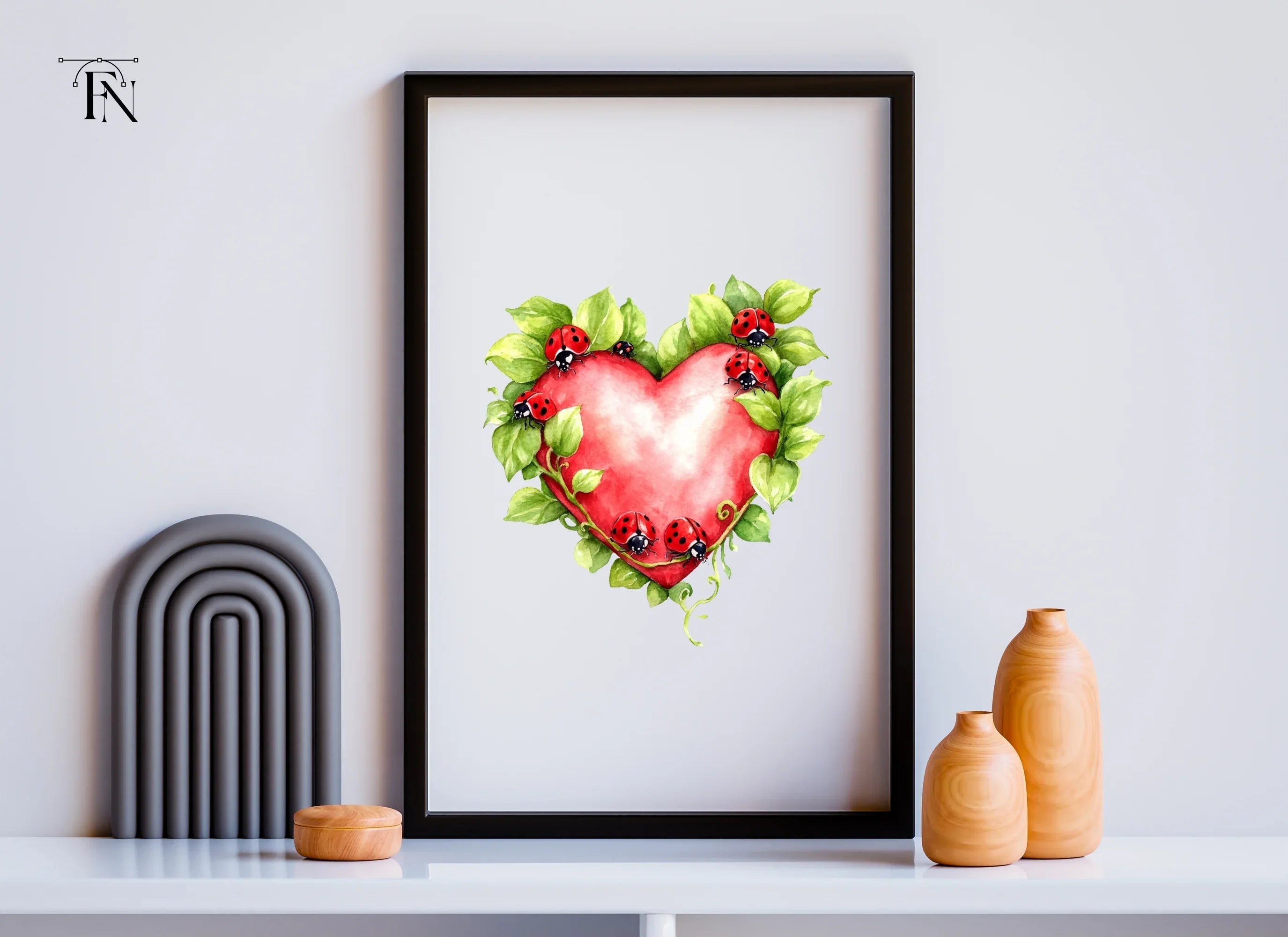 Ladybug Heart Clipart Bundle