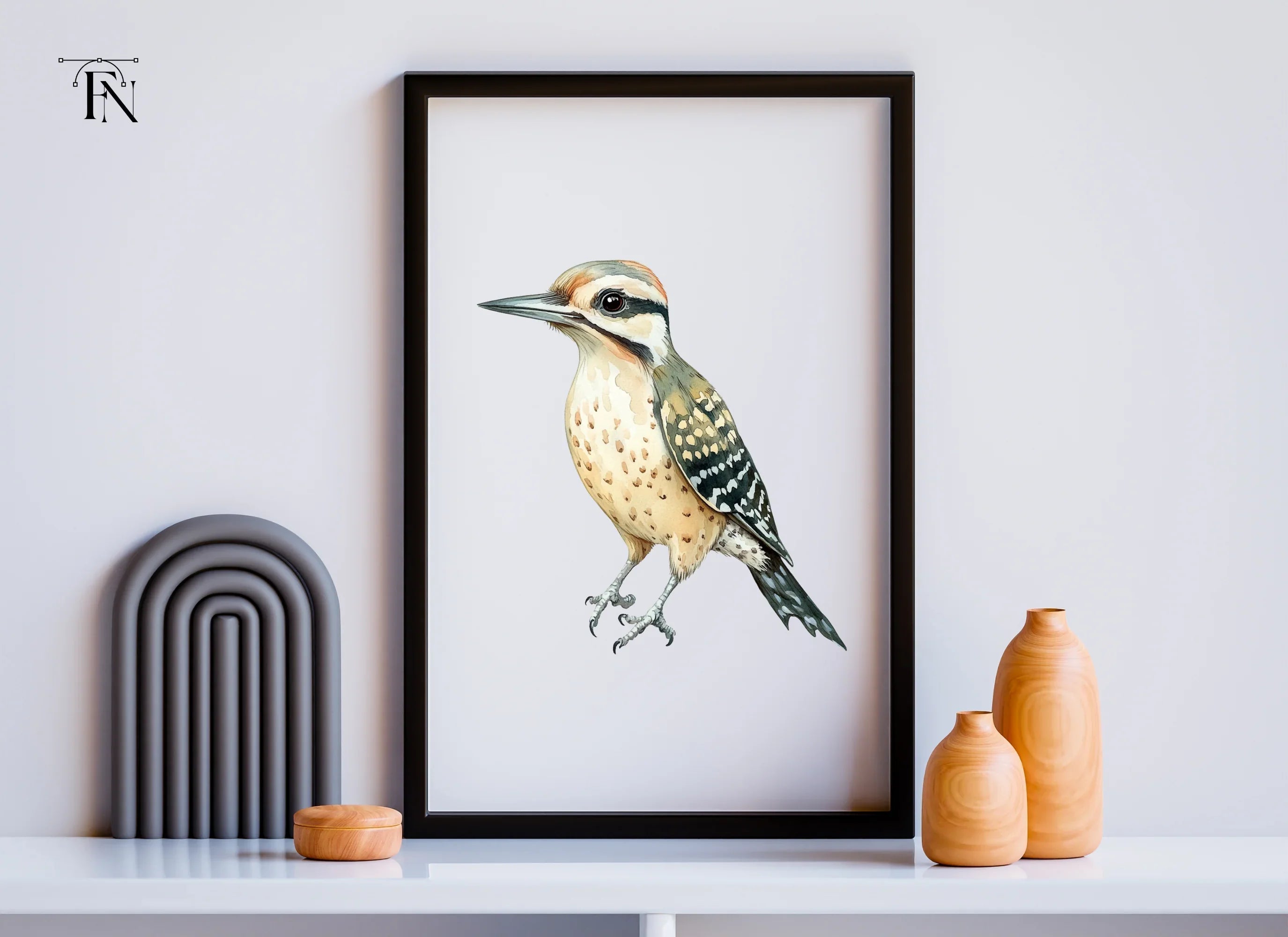 Cute Spotted Woodpecker Clipart Bundle