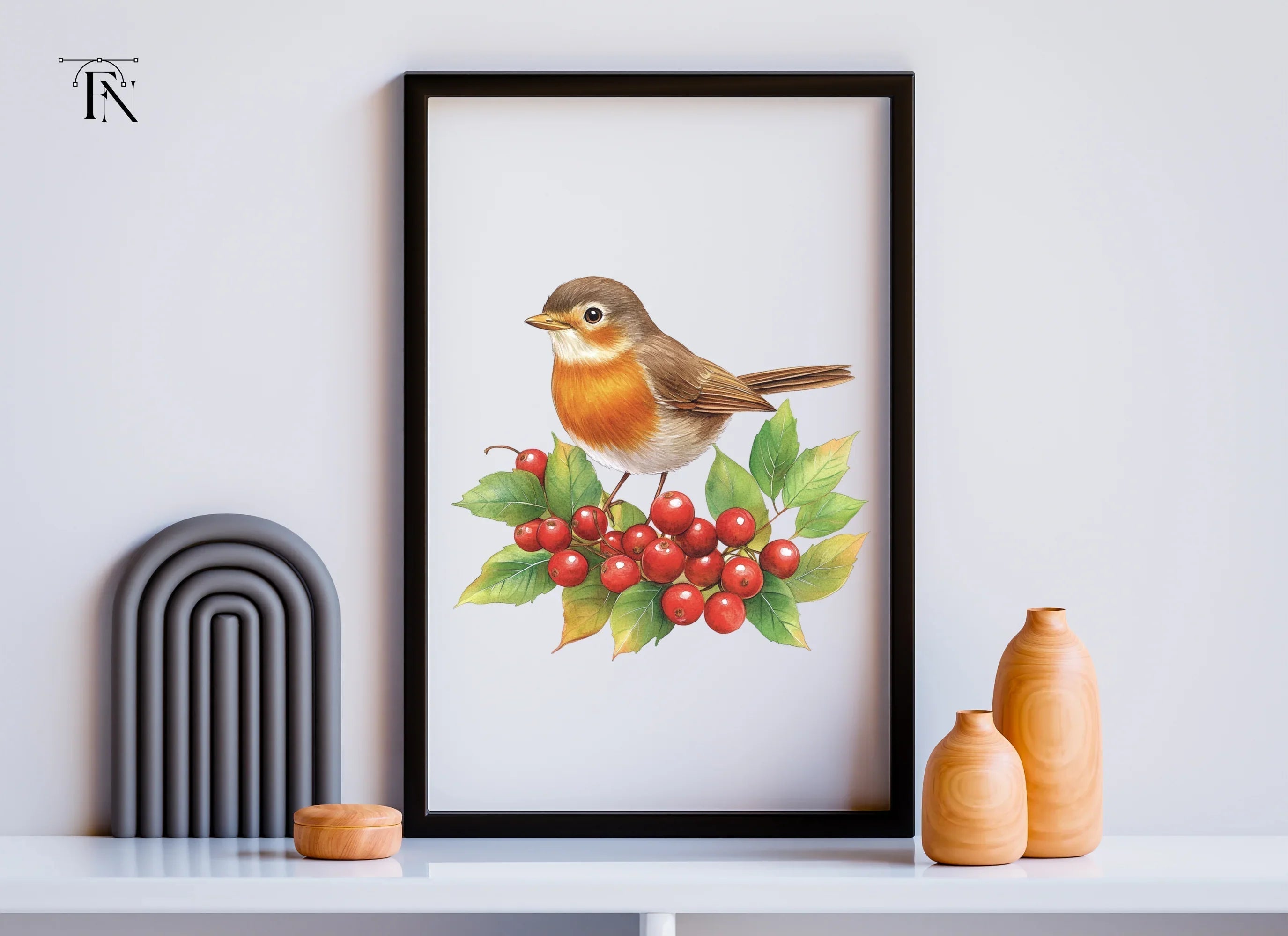 Robins Berries Clipart Bundle
