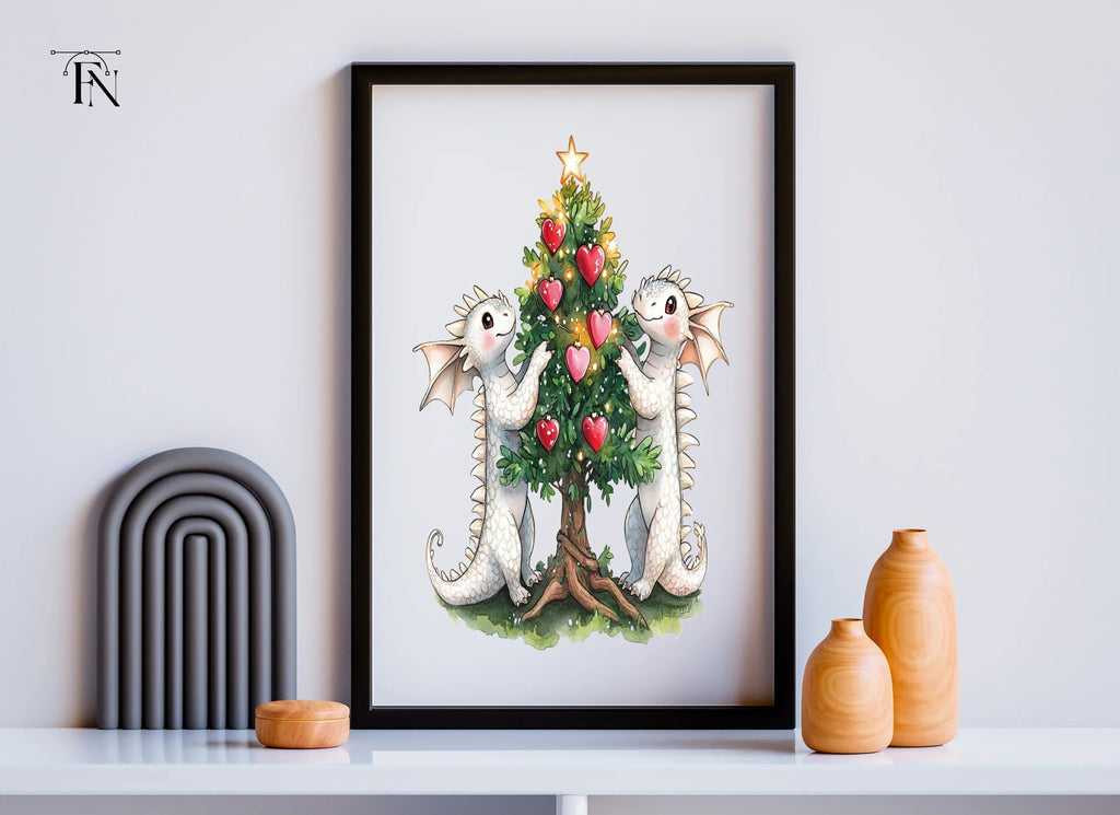 Christmas Tree Dragon Decor Clipart Bundle