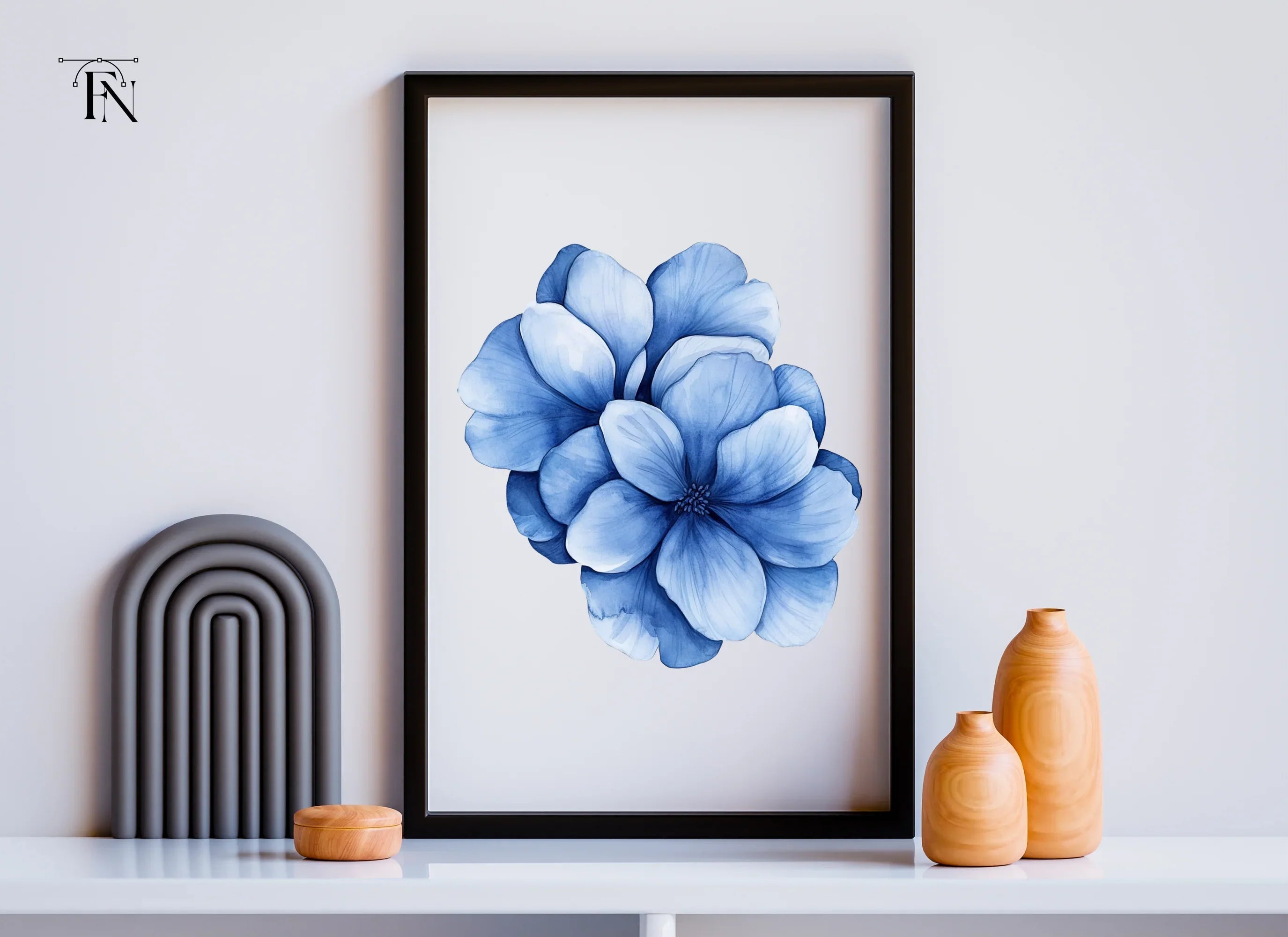 Vibrant Blue Hydrangea Clipart Bundle