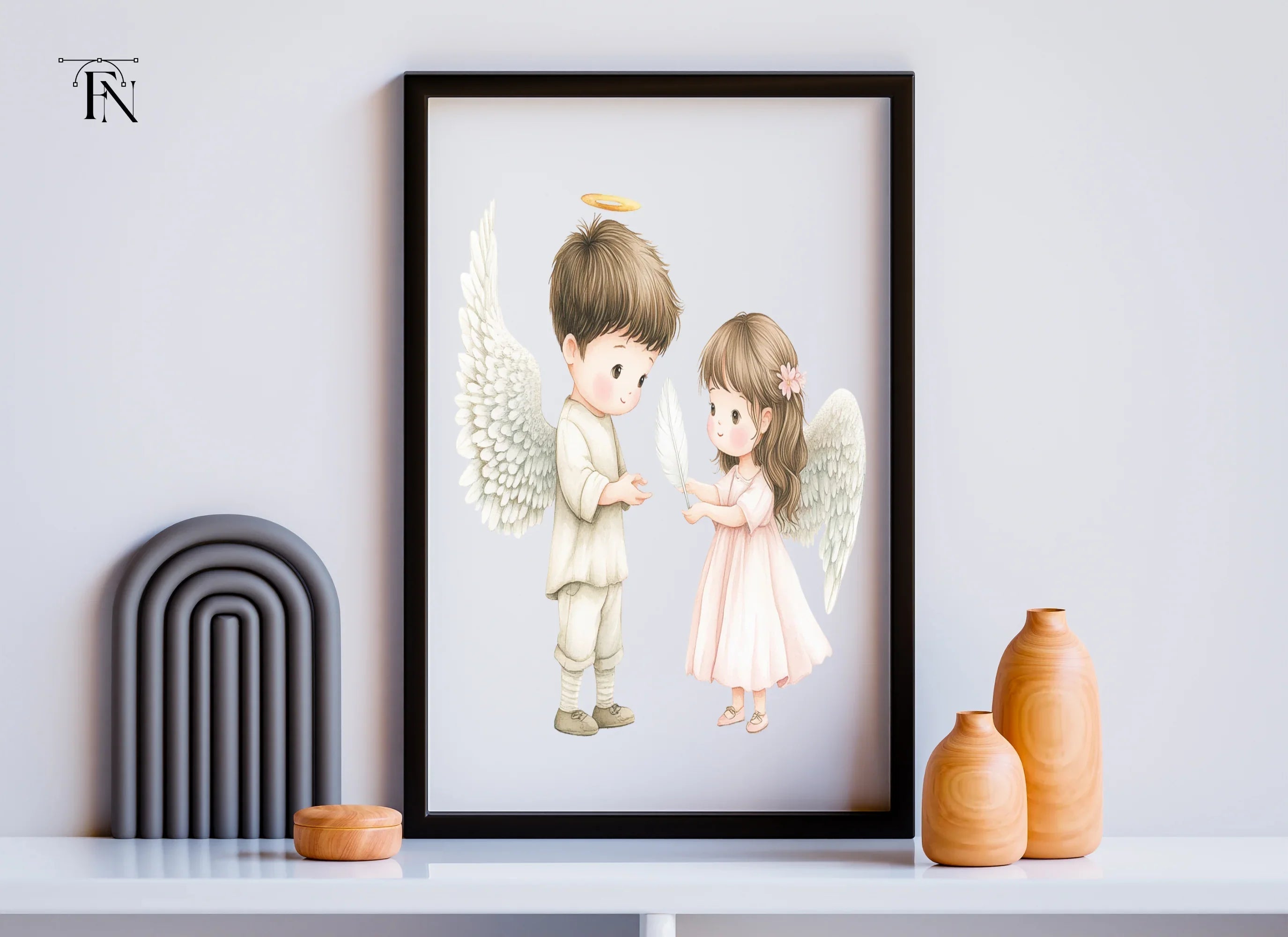 Cute Angel Kids Clipart Bundle