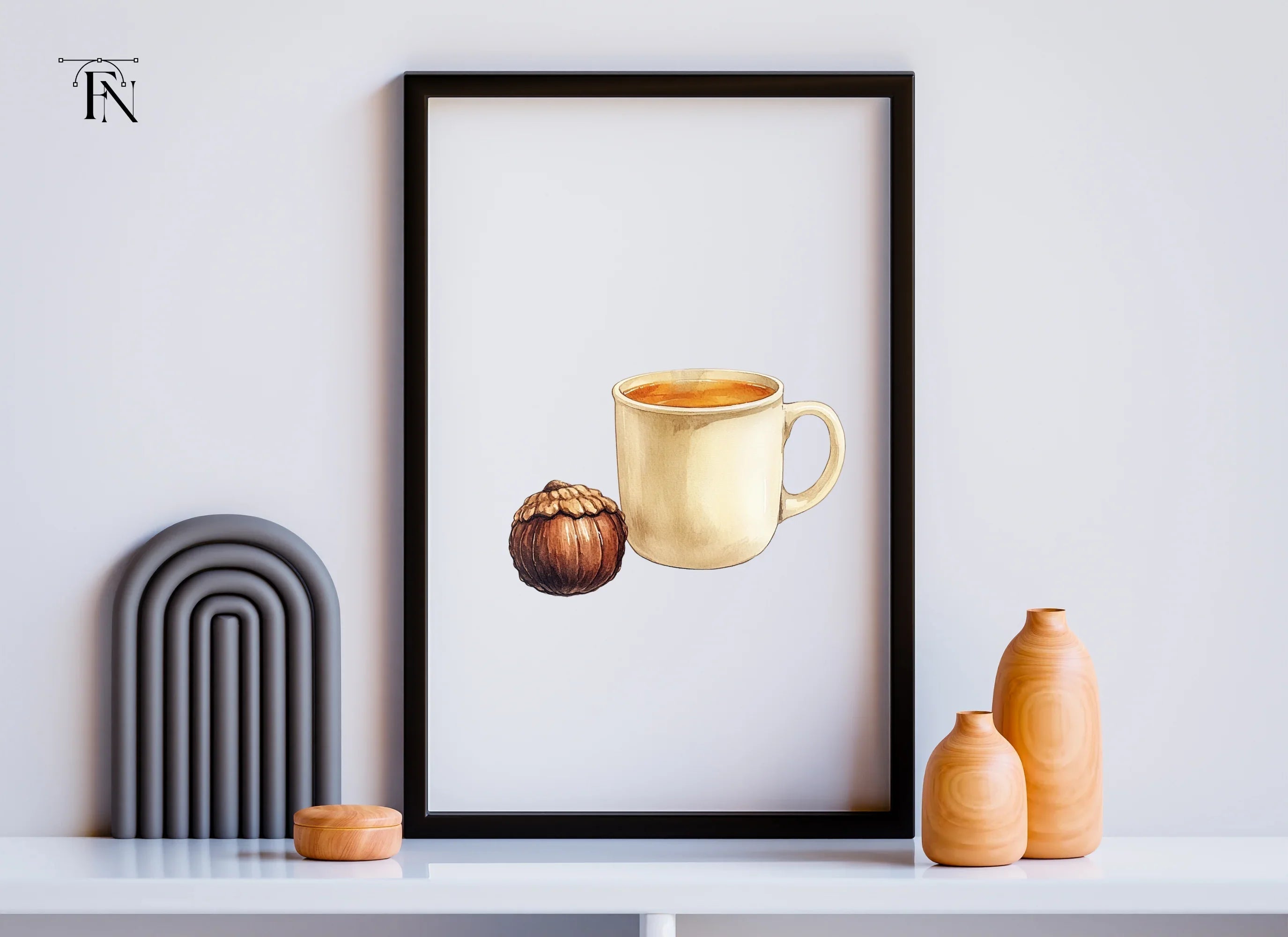Autumn Coffee and Acorn Clipart Bundle