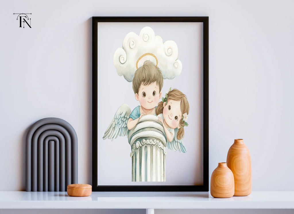 Angels on Pillars Clipart Bundle