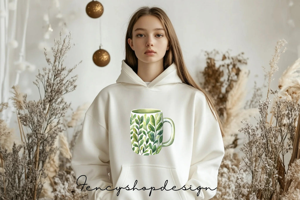 Green Plants Mugs Clipart Bundle