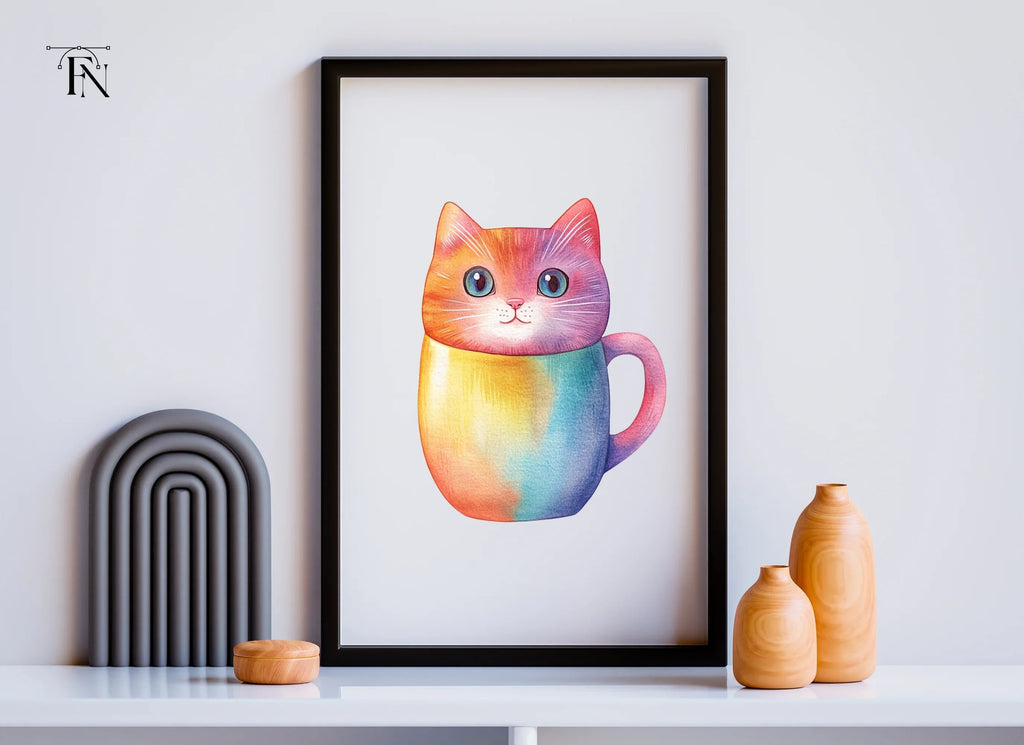 Vibrant Rainbow Cat Clipart Bundle