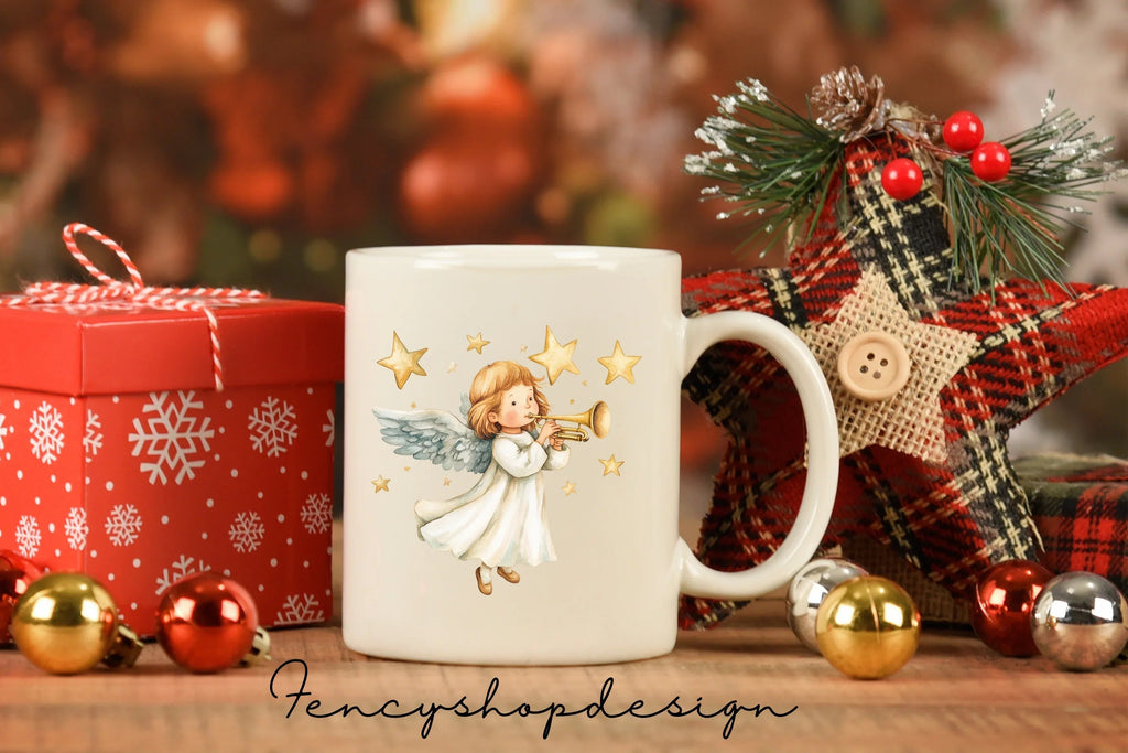 Christmas Angels and Bauble Clipart Bundle