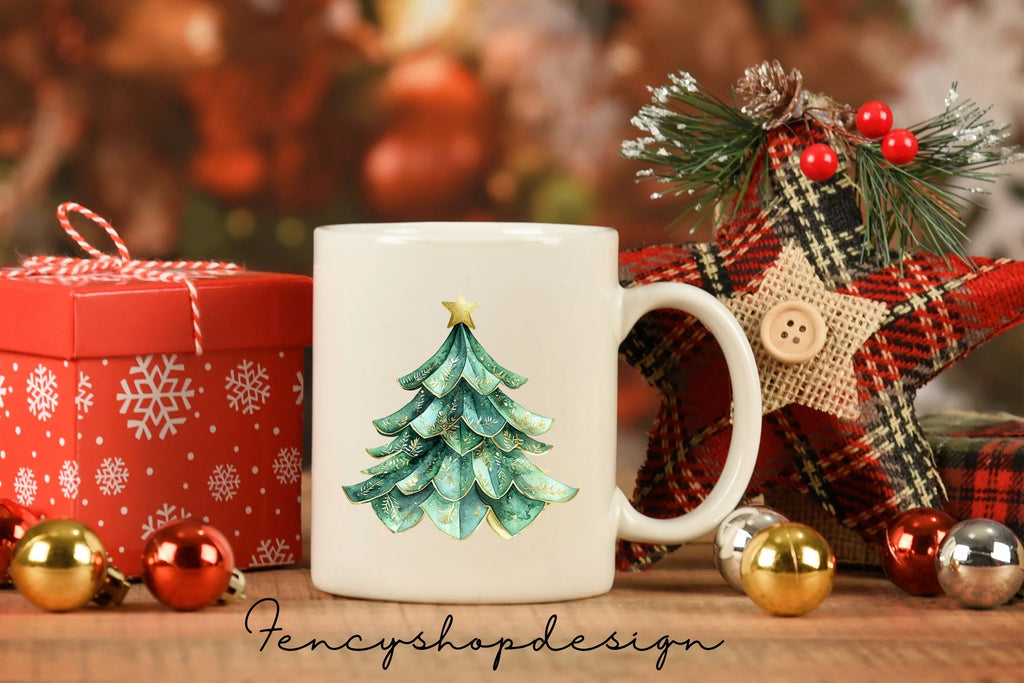 Christmas Mandala Santa Hat Clipart Bundle