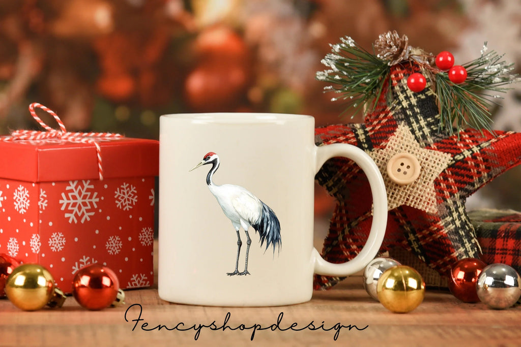 Elegant White Crane Clipart Bundle