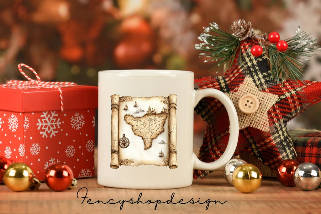 Vintage World Map Scroll Clipart Bundle