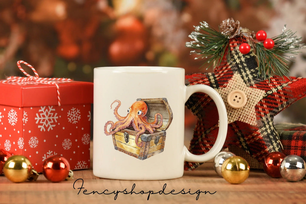 Cute Octopus Ocean Animal Clipart Bundle