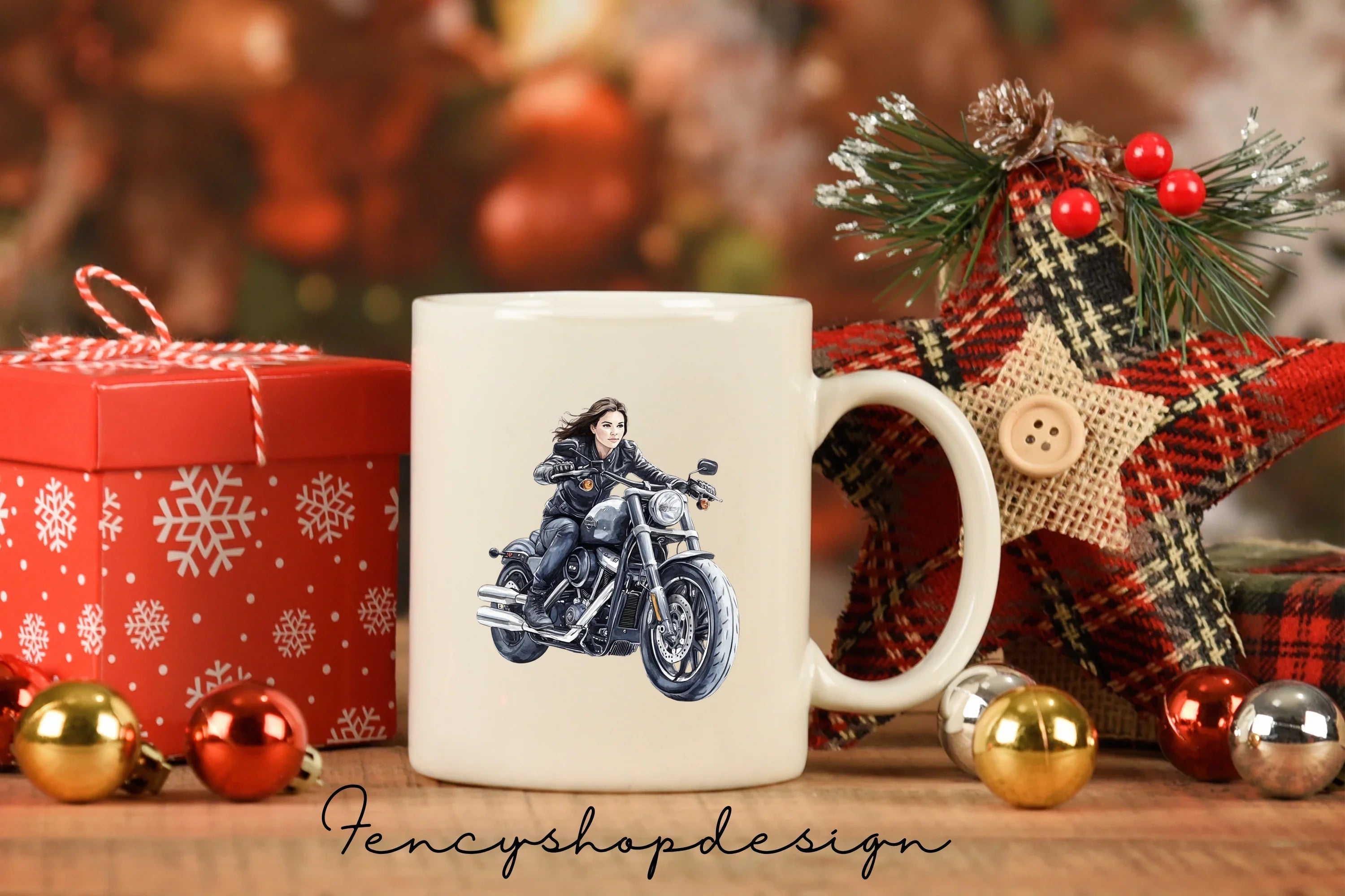 Cool Woman Riding Motorcycle Clipart Bundle
