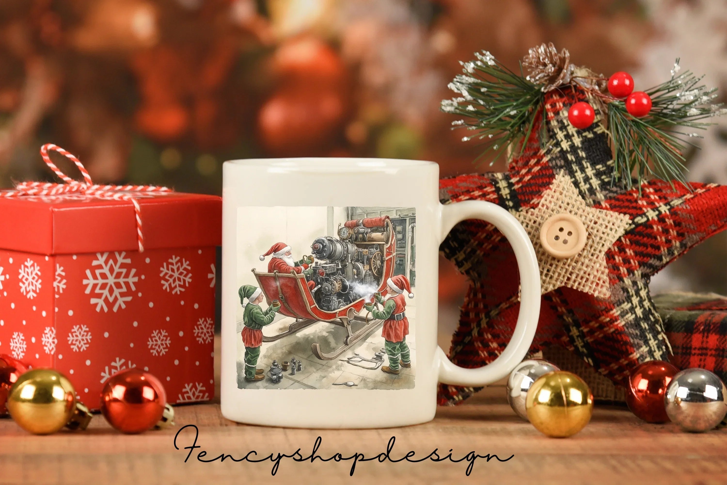 Santa Sleigh Tune-Up Clipart Bundle