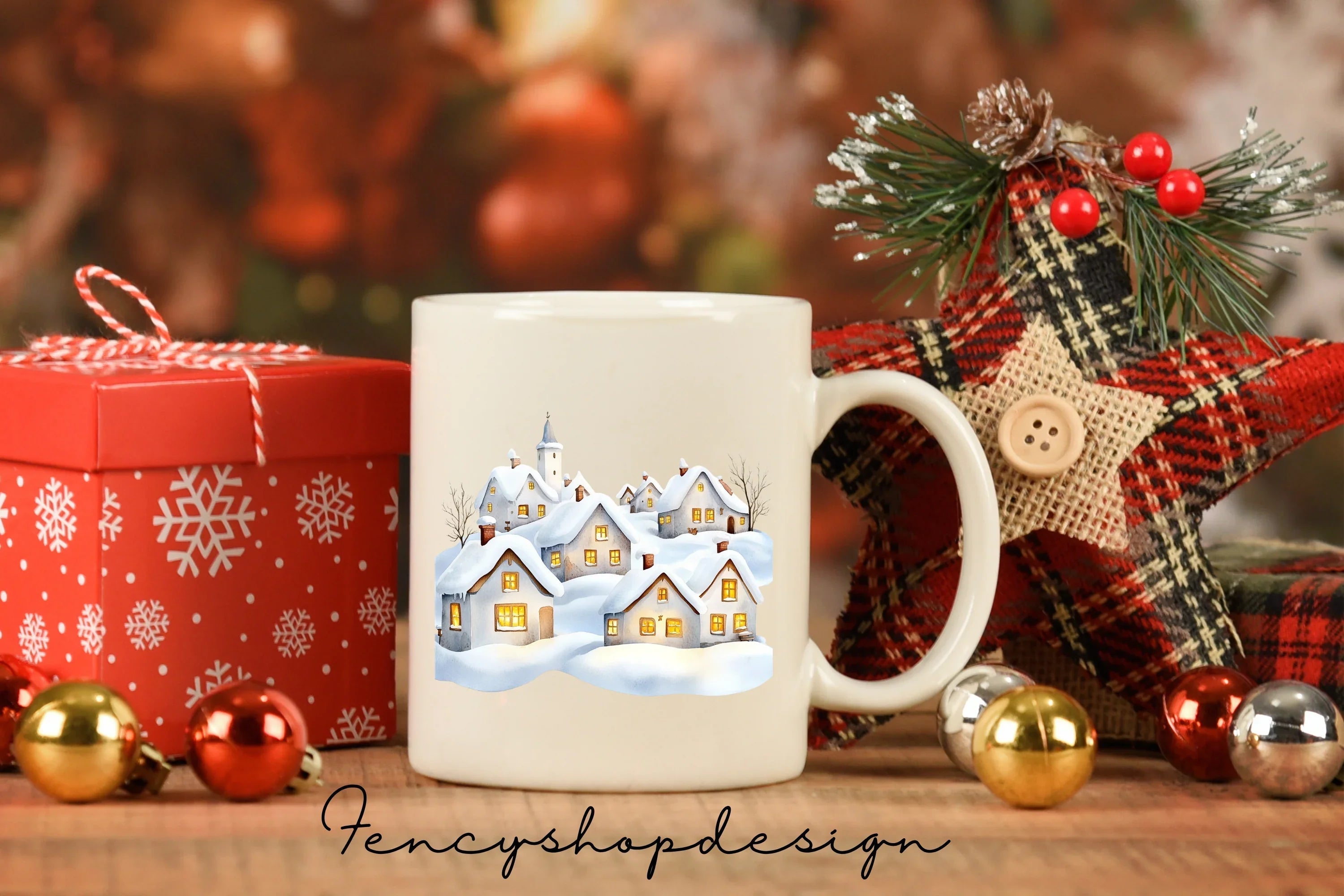 Cozy Winter Village Clipart Bundle