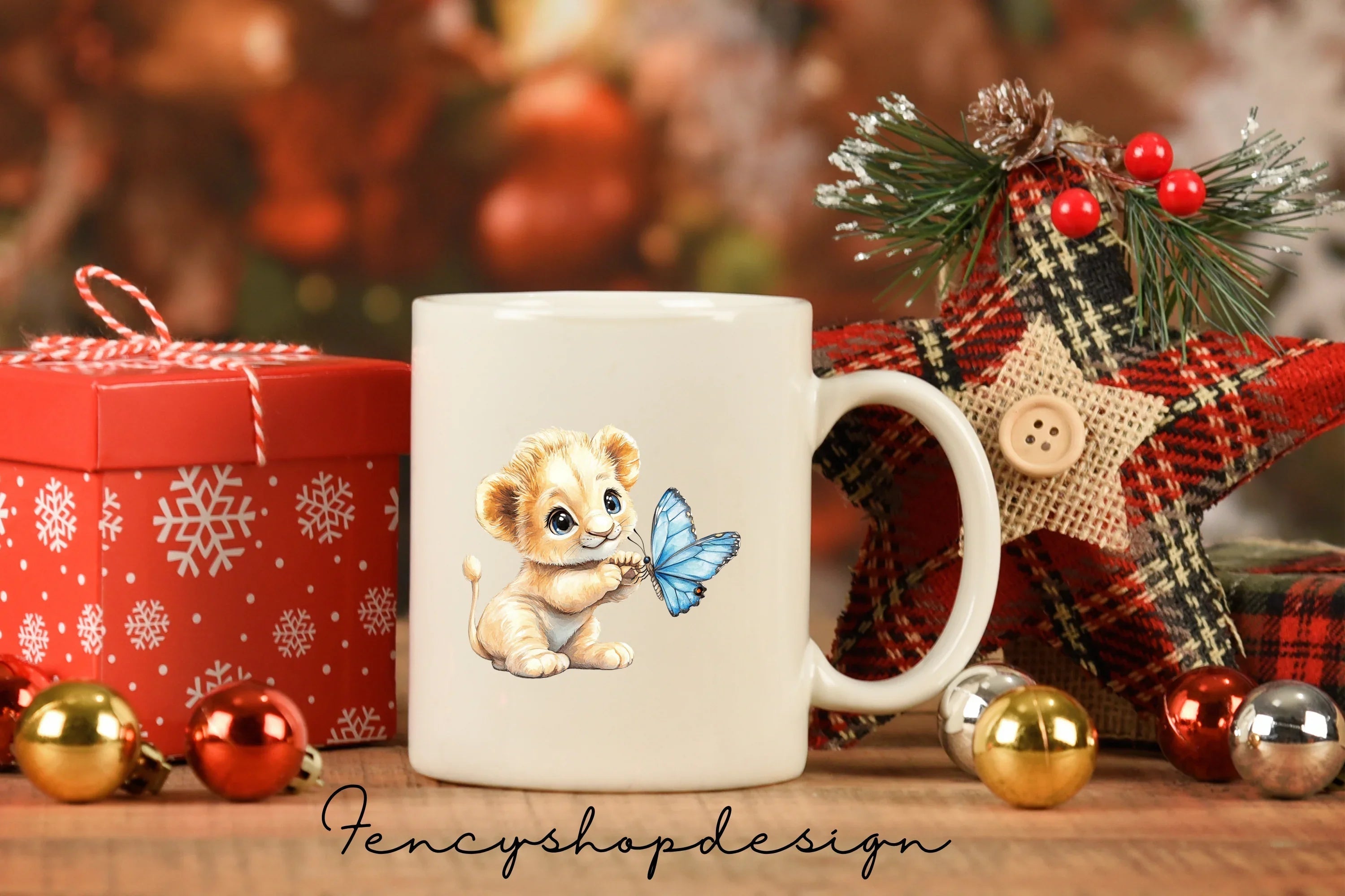 Adorable Lion Cub Butterfly Clipart Bundle