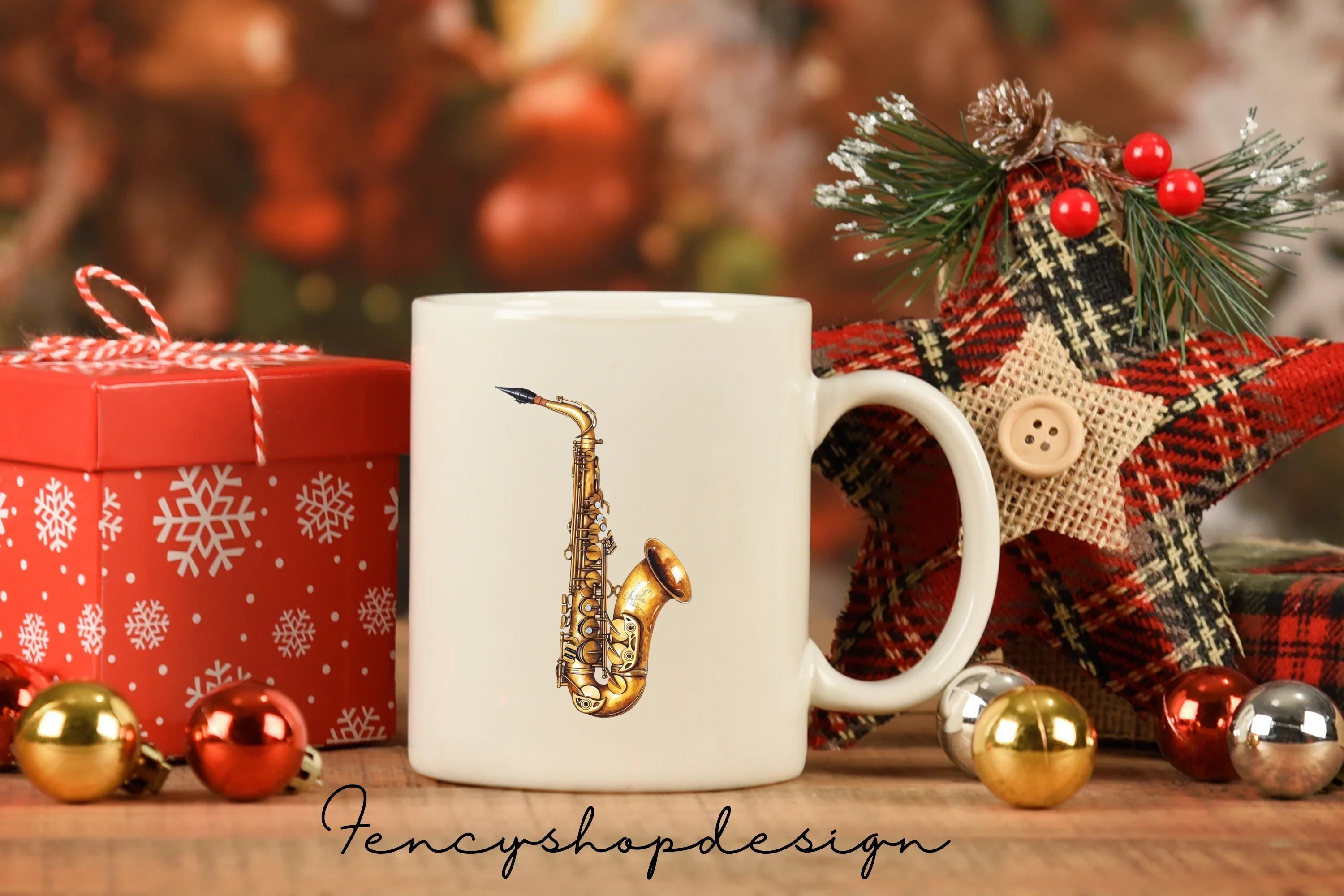 Golden Saxophone Musical Instrument Clipart Bundle
