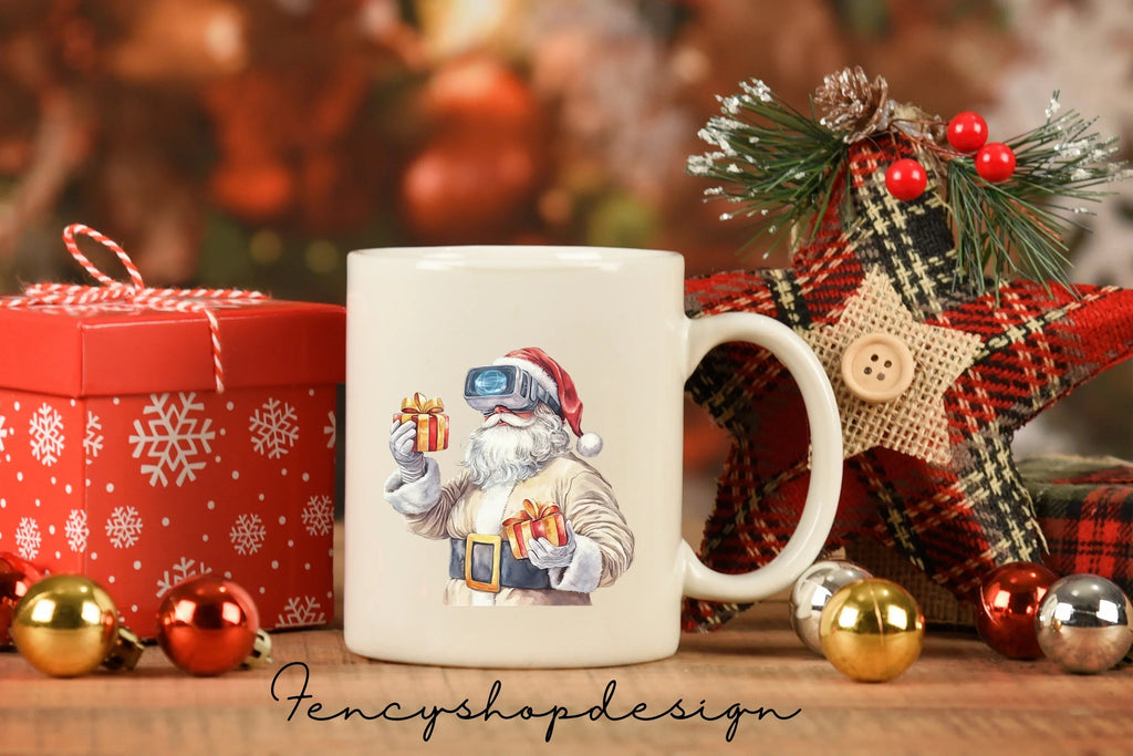 Santa Claus Snow Globe Clipart Bundle