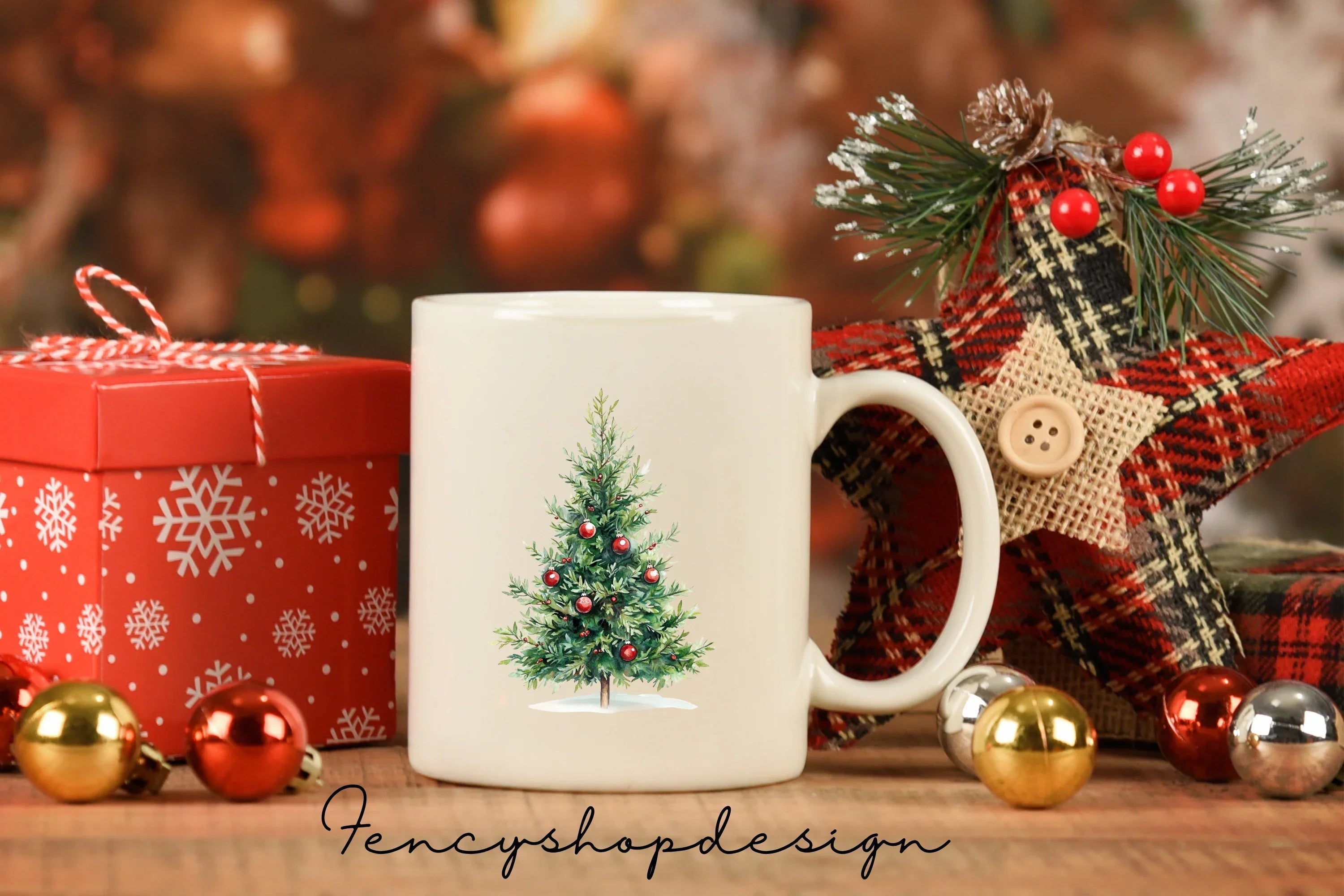 Festive Christmas Tree Clipart Bundle