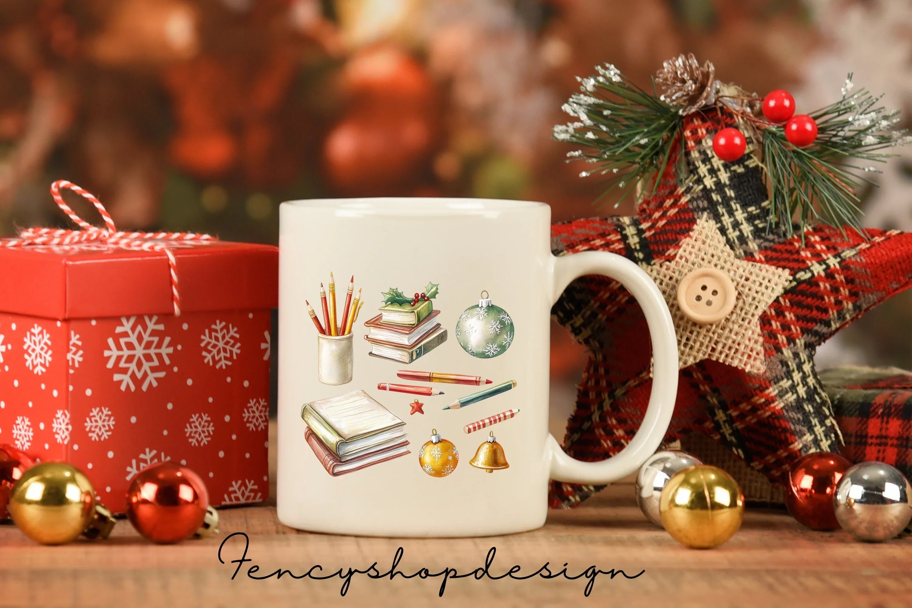 Christmas Candy Cane Book Clipart Bundle