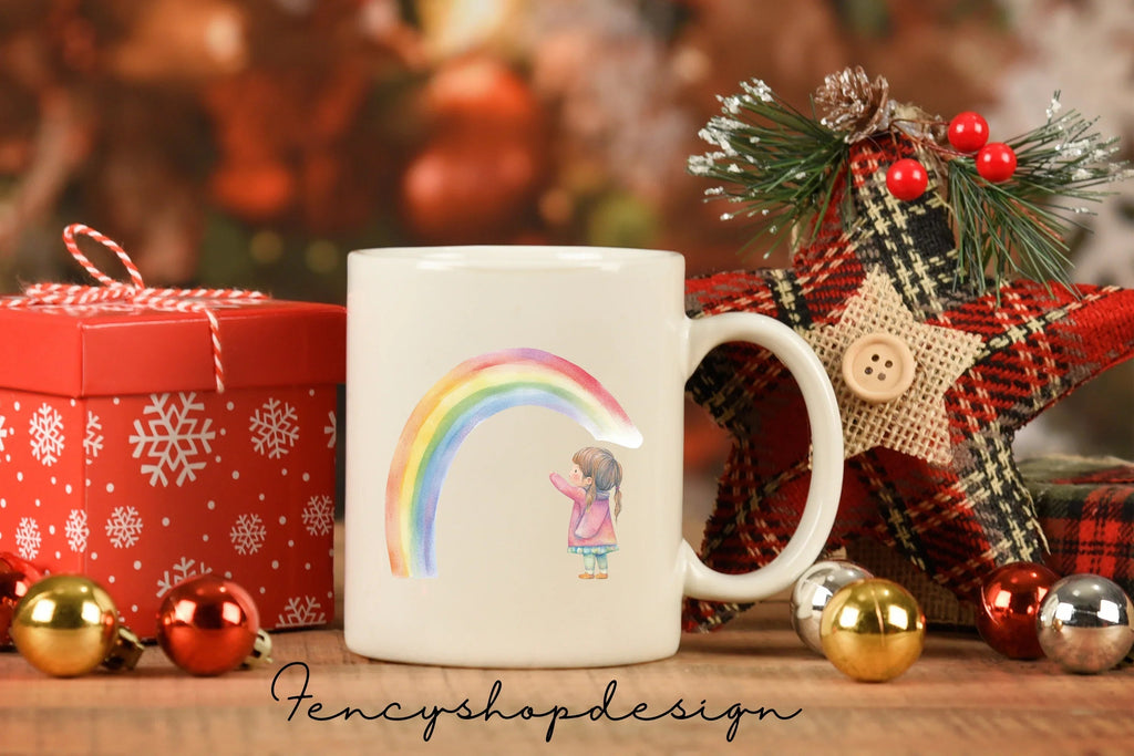 Cute Kids Rainbow Clipart Bundle