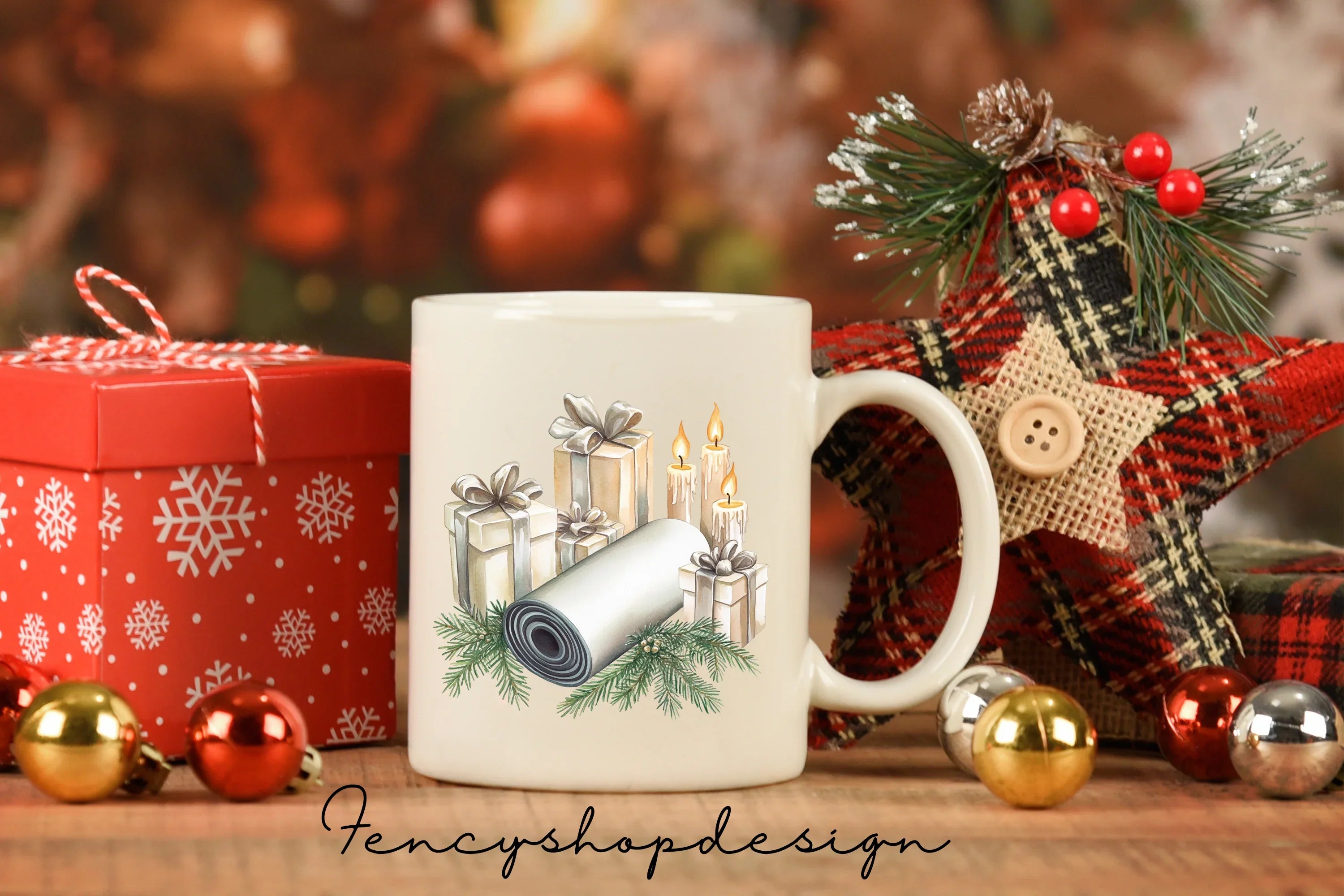 Christmas Yoga Meditation Clipart Bundle