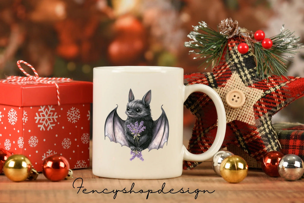 Whimsical Bat Floral Accents Clipart Bundle