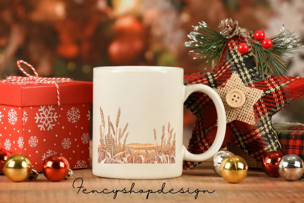 Golden Wheat Stalks Field Clipart Bundle