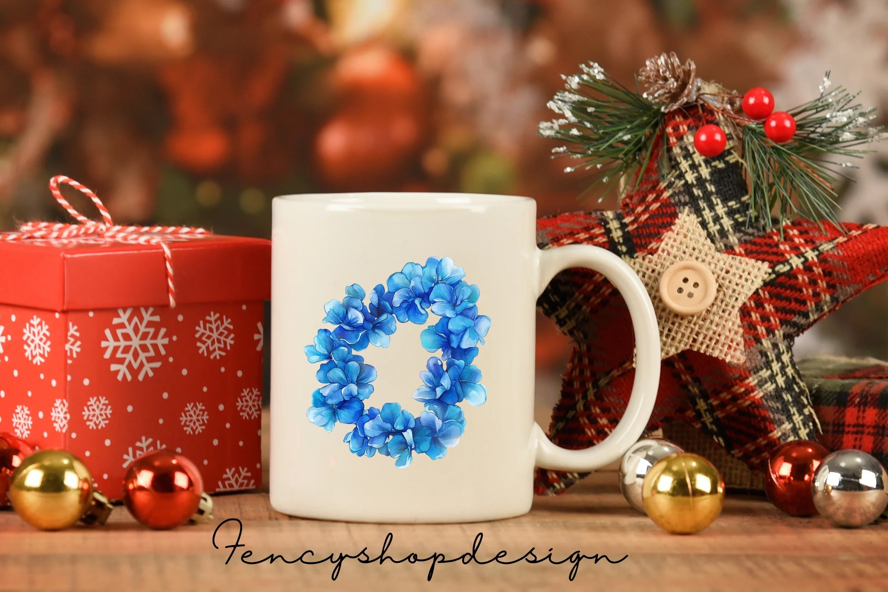 Blue Floral Clipart Bundle