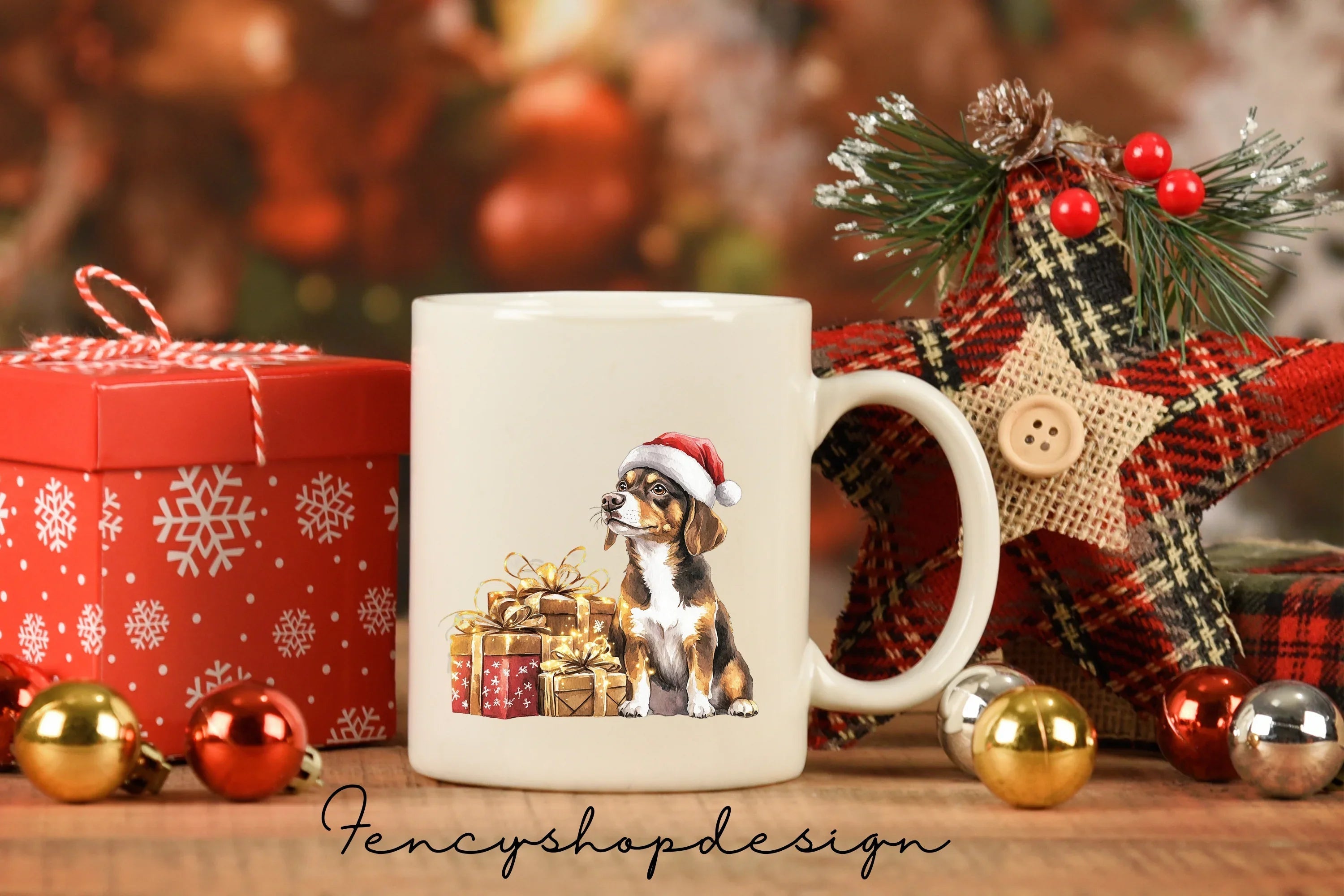 Holiday Dogs Gifts Clipart Bundle