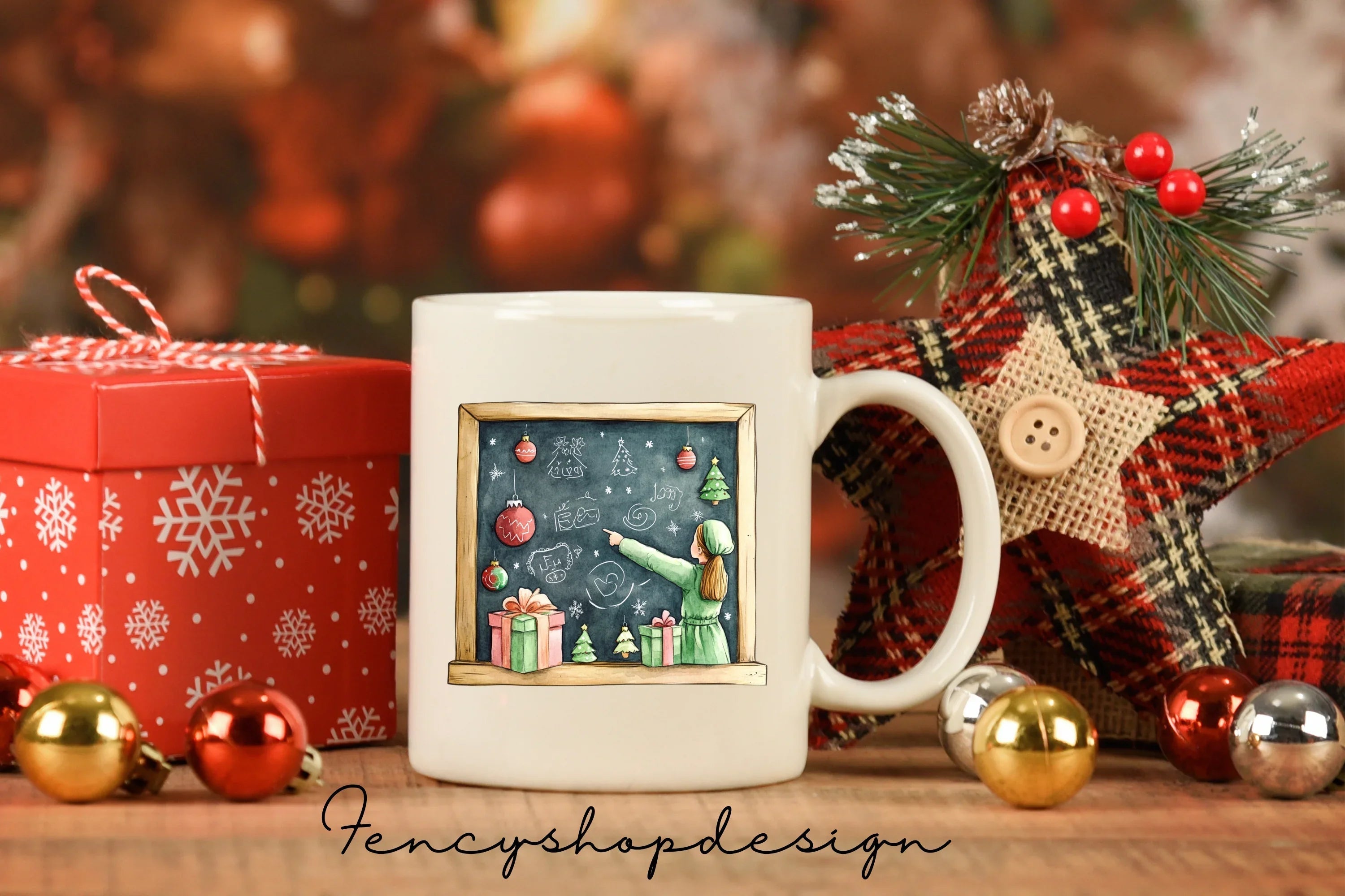 Christmas School Chalkboard Clipart Bundle