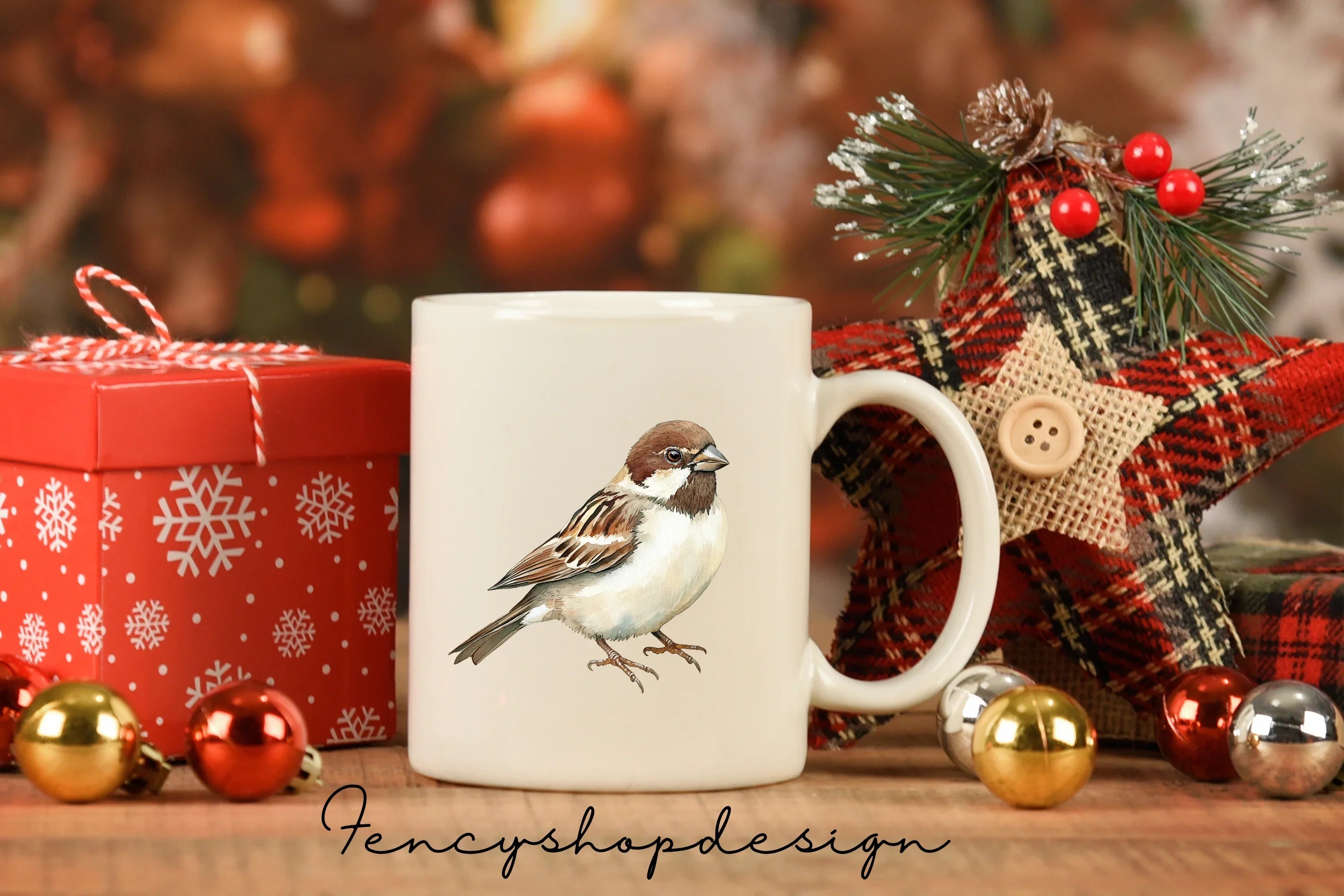 Charming Sparrow Illustrations Clipart Bundle
