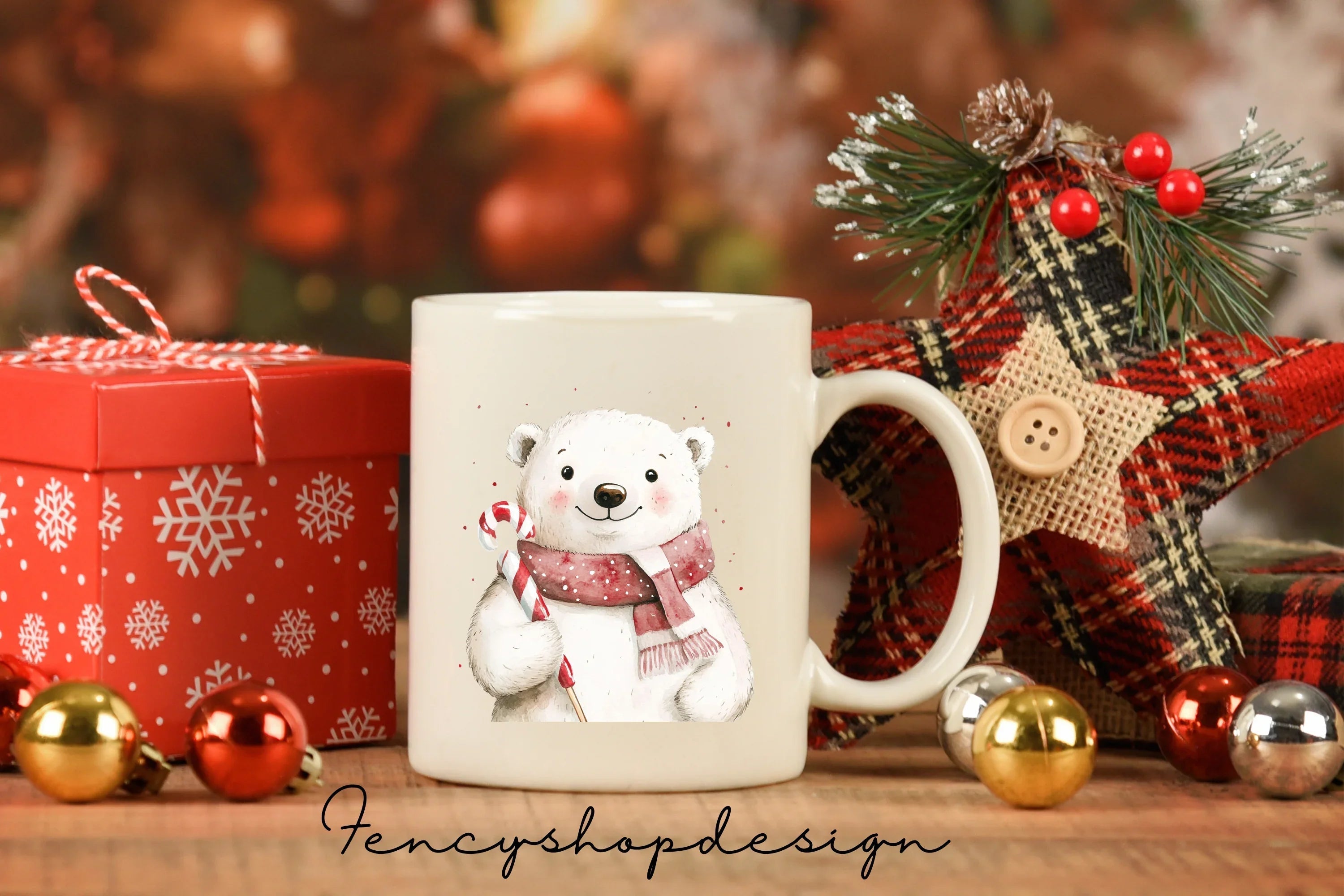 Christmas Polar Bear Clipart Bundle