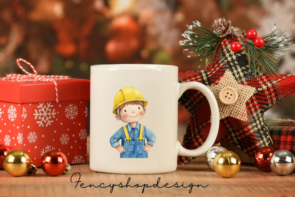Cute Construction Worker Clipart Bundle