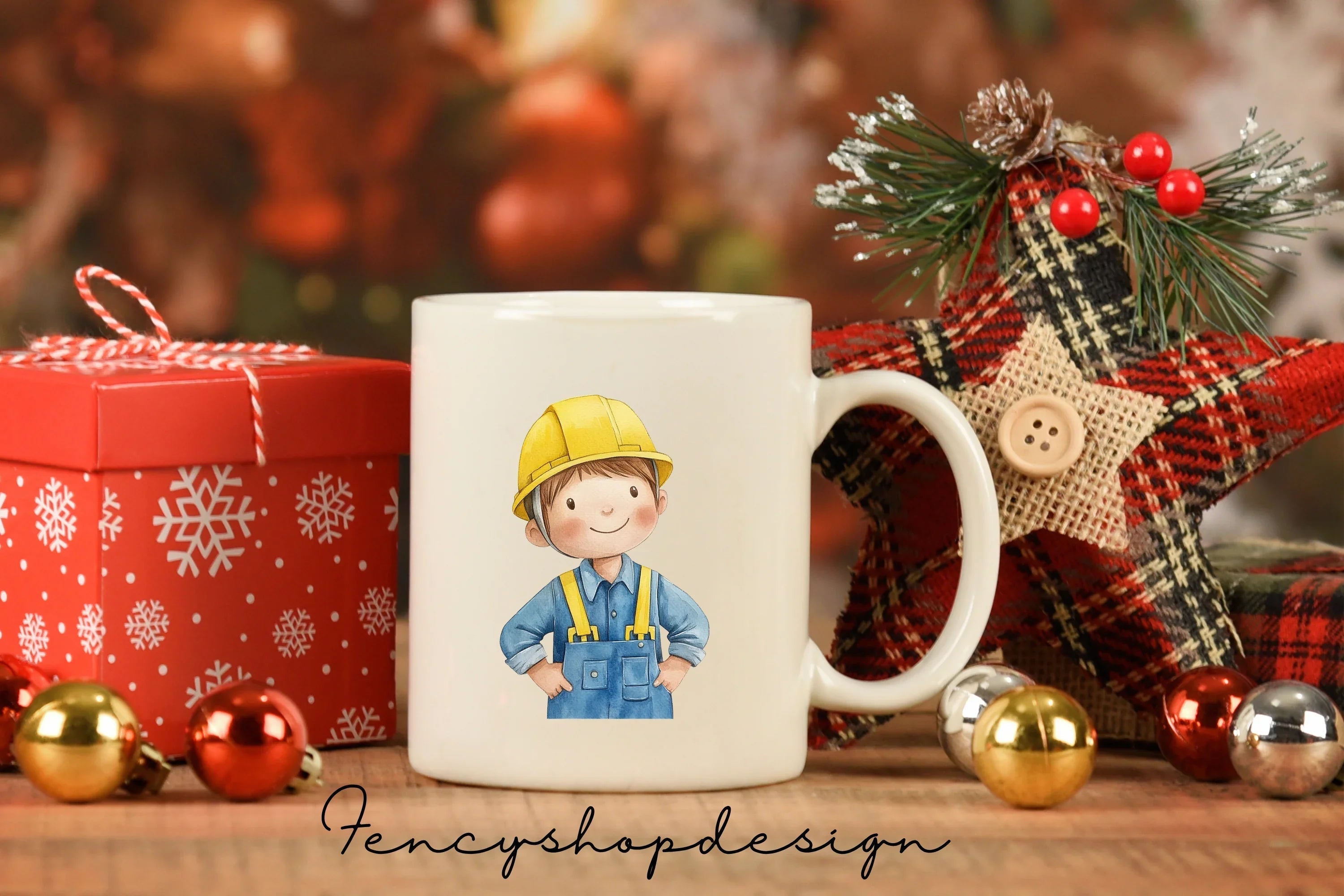 Cute Construction Worker Clipart Bundle