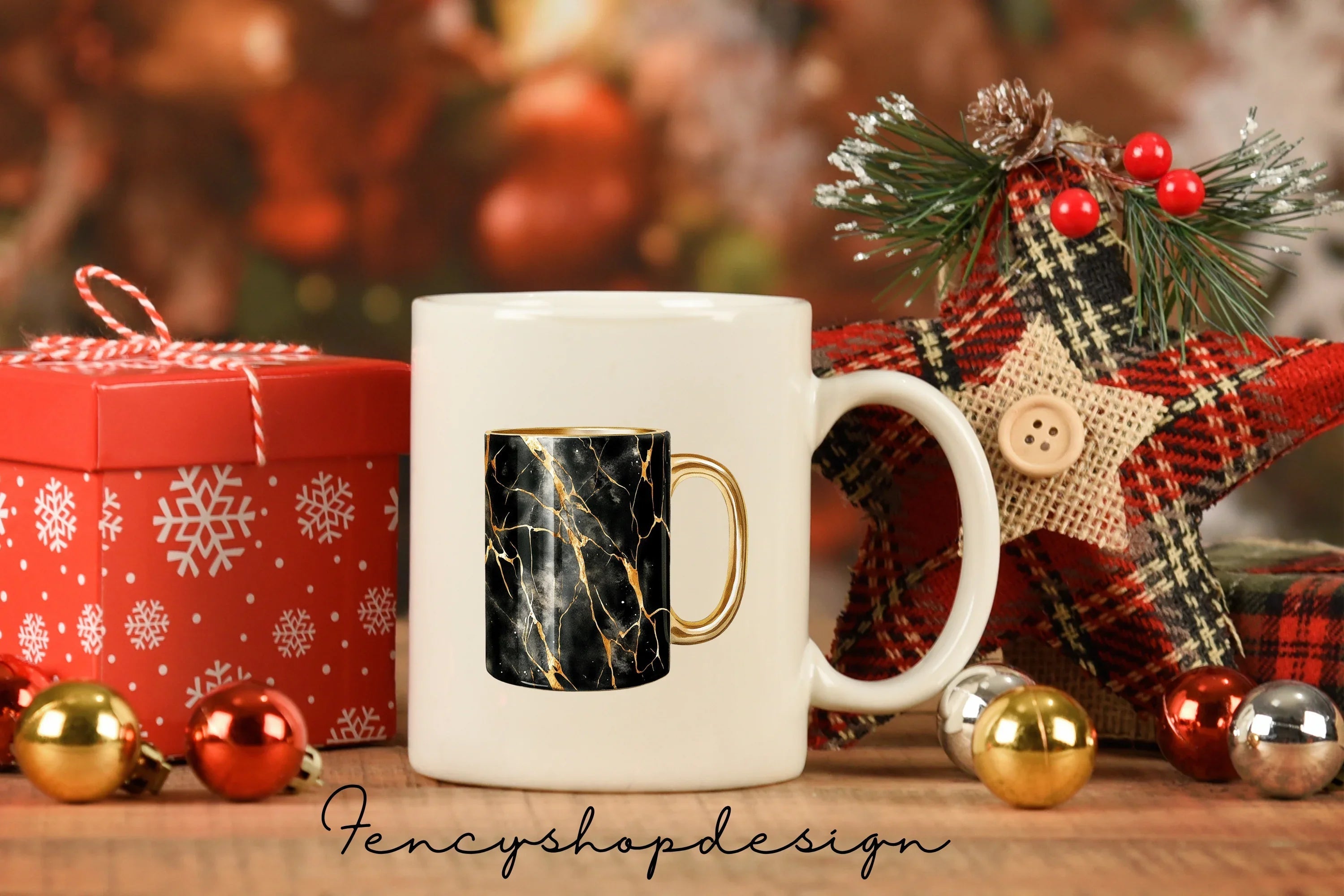 Elegant Black Gold Kintsugi Clipart Bundle