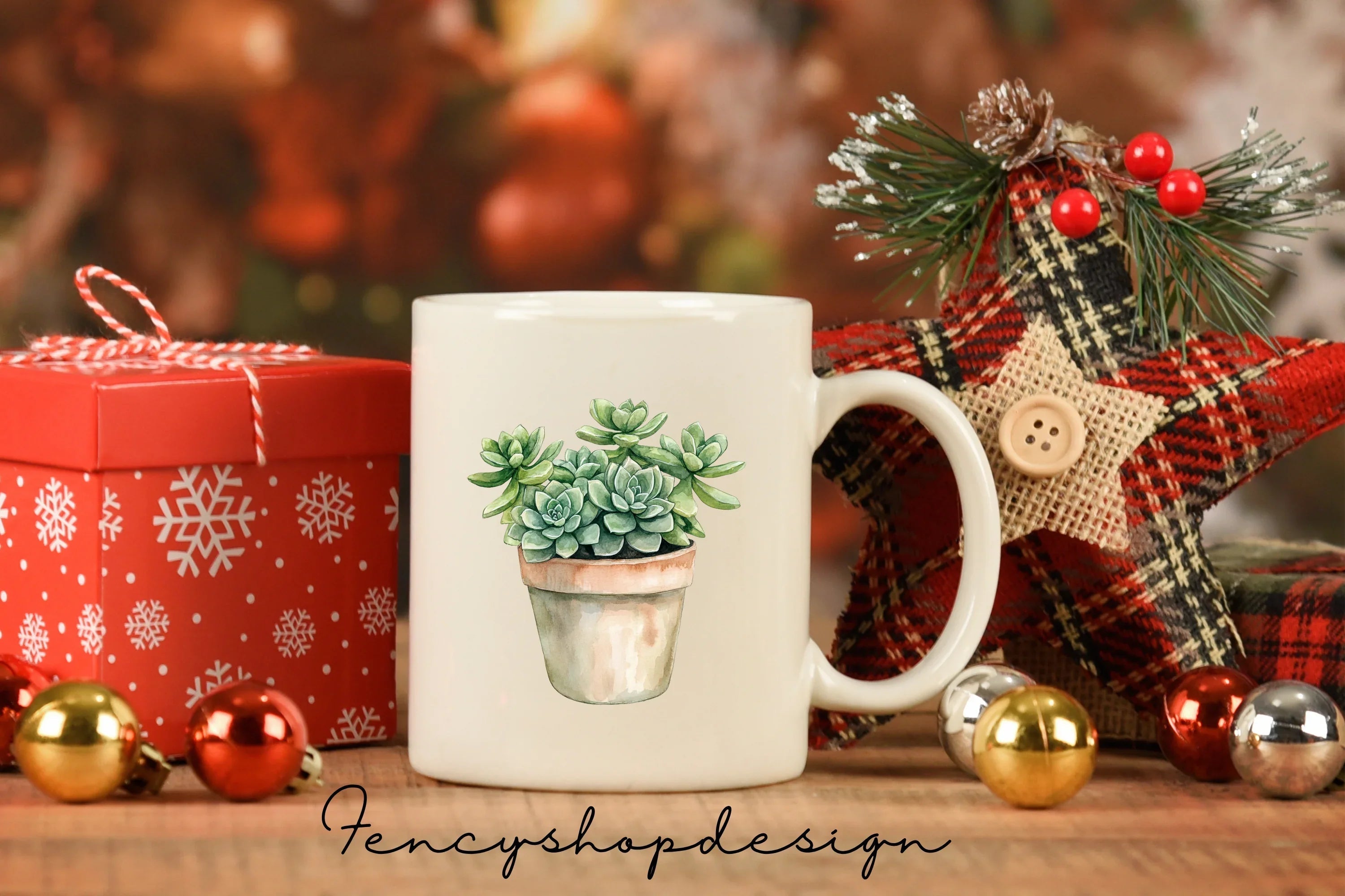 Succulent Potted Plants Clipart Bundle