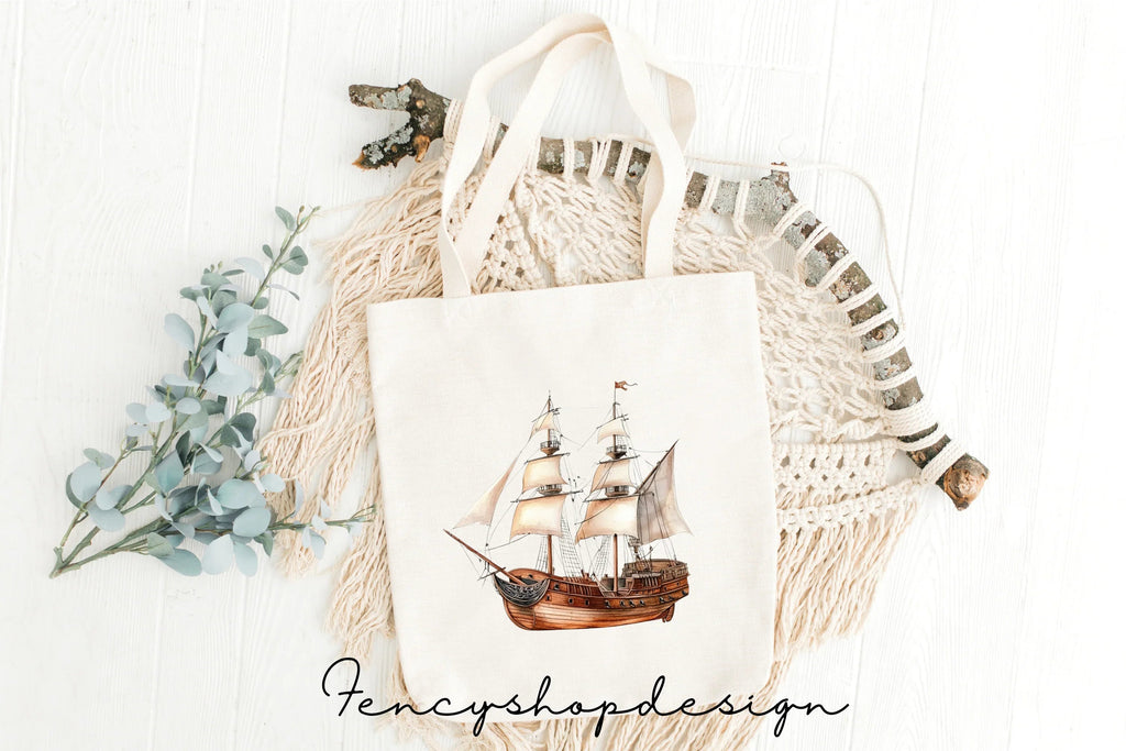 Vintage Sailing Ships Clipart Bundle
