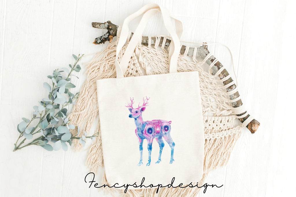 Cyberpunk Reindeer Clipart Bundle