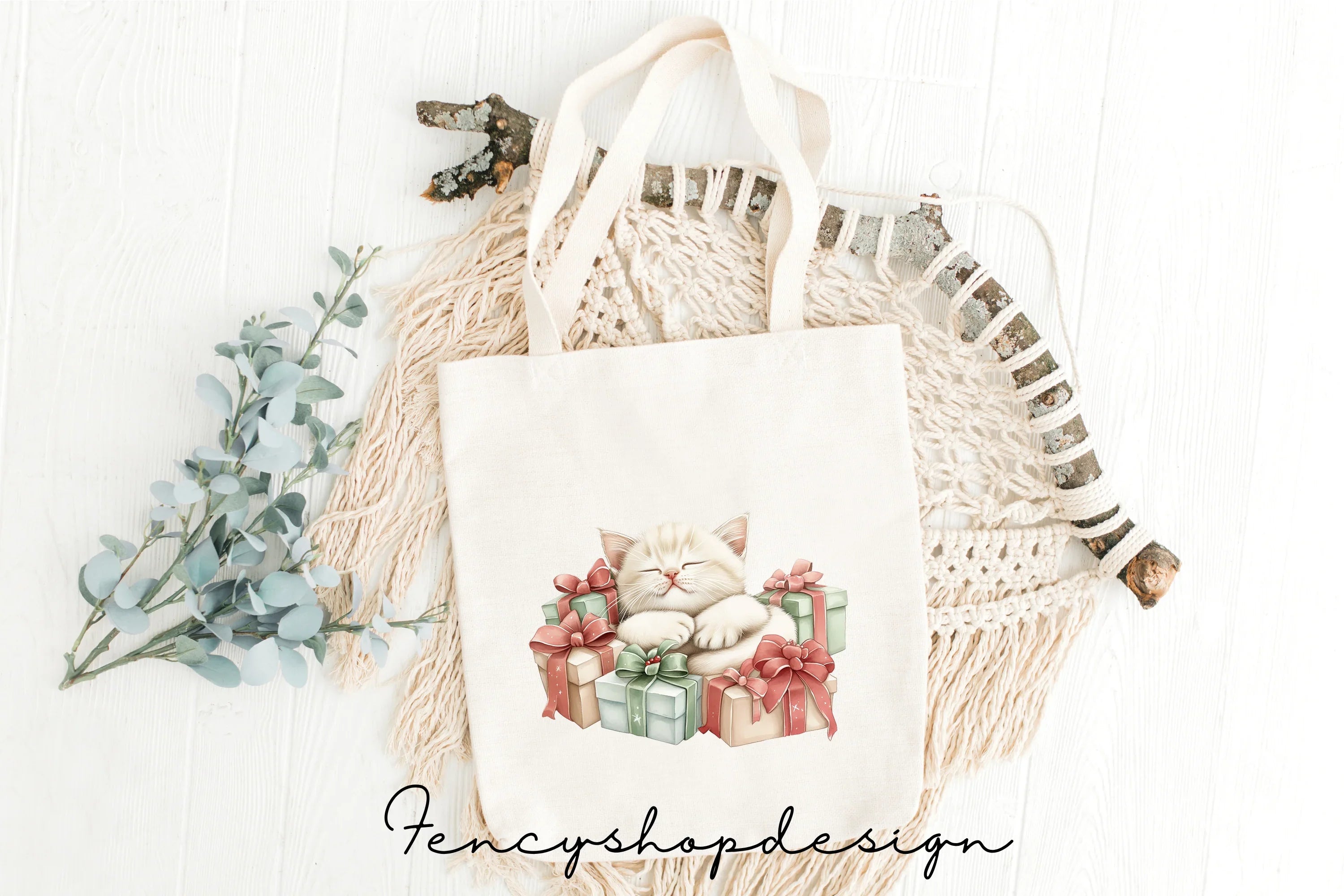 Christmas Presents & Cute Animals Clipart Bundle